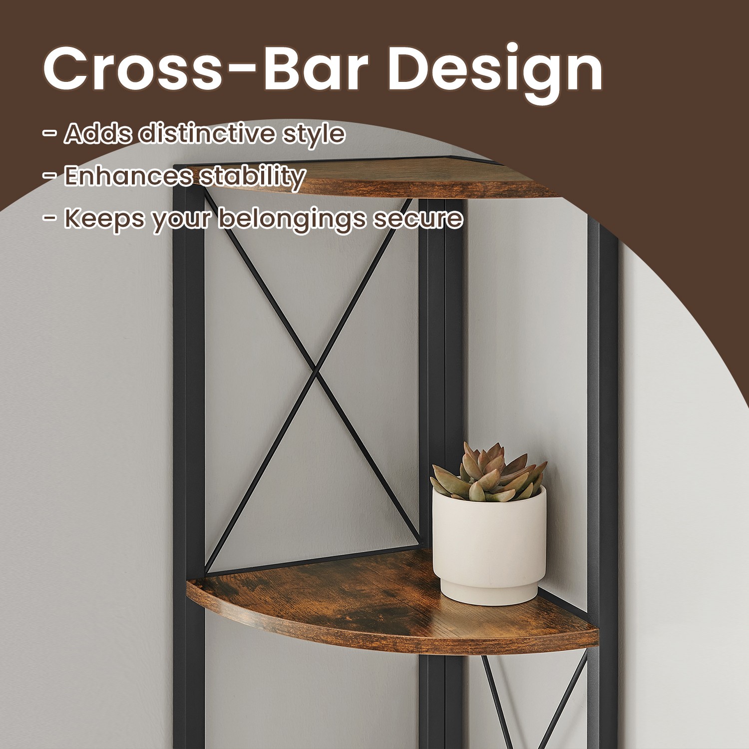 5-Tier Corner Shelf, Storage Shelving, Versatile for Plants Books