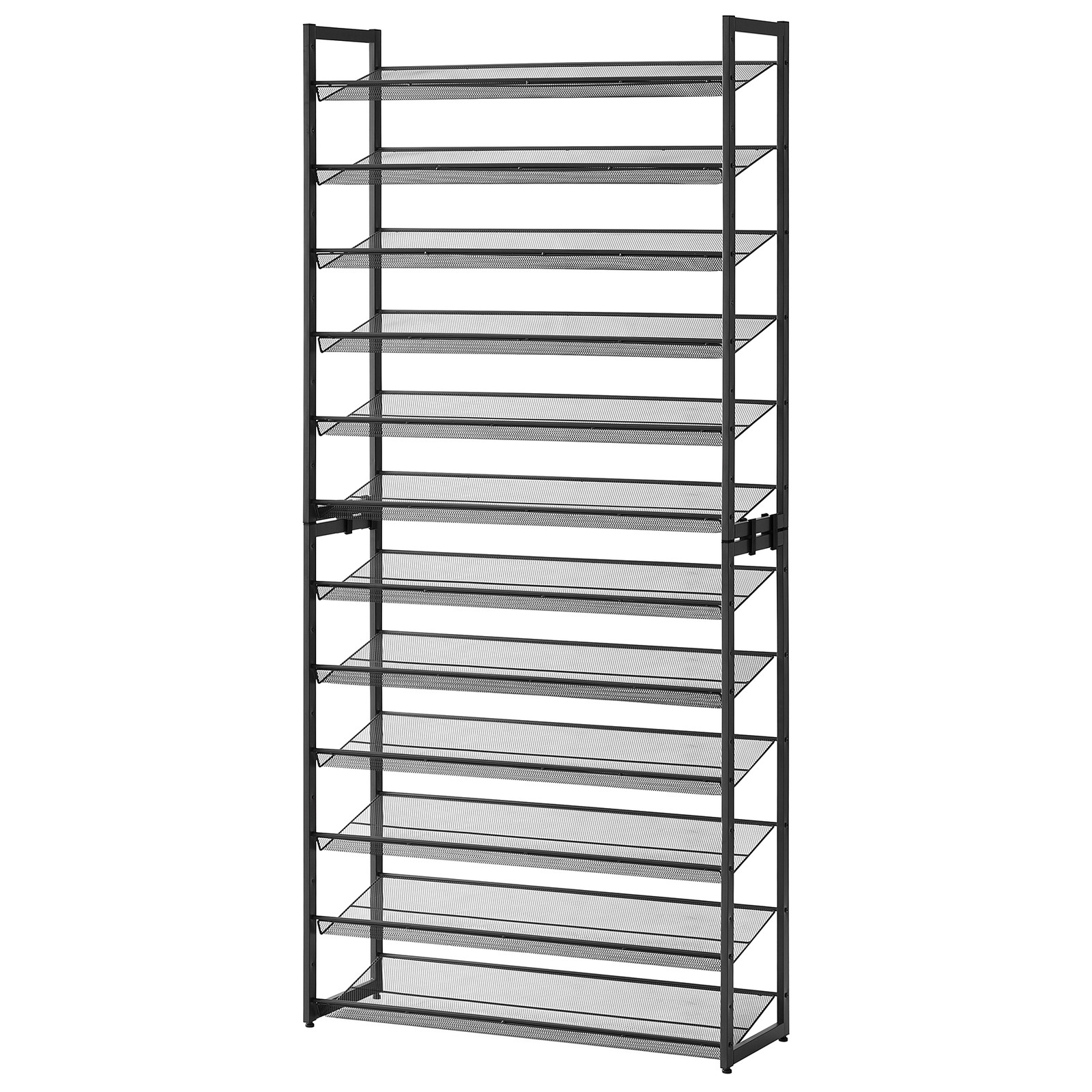 12-Tier Shoe Rack with Adjustable Shelves, for Over 48 Pairs, Black