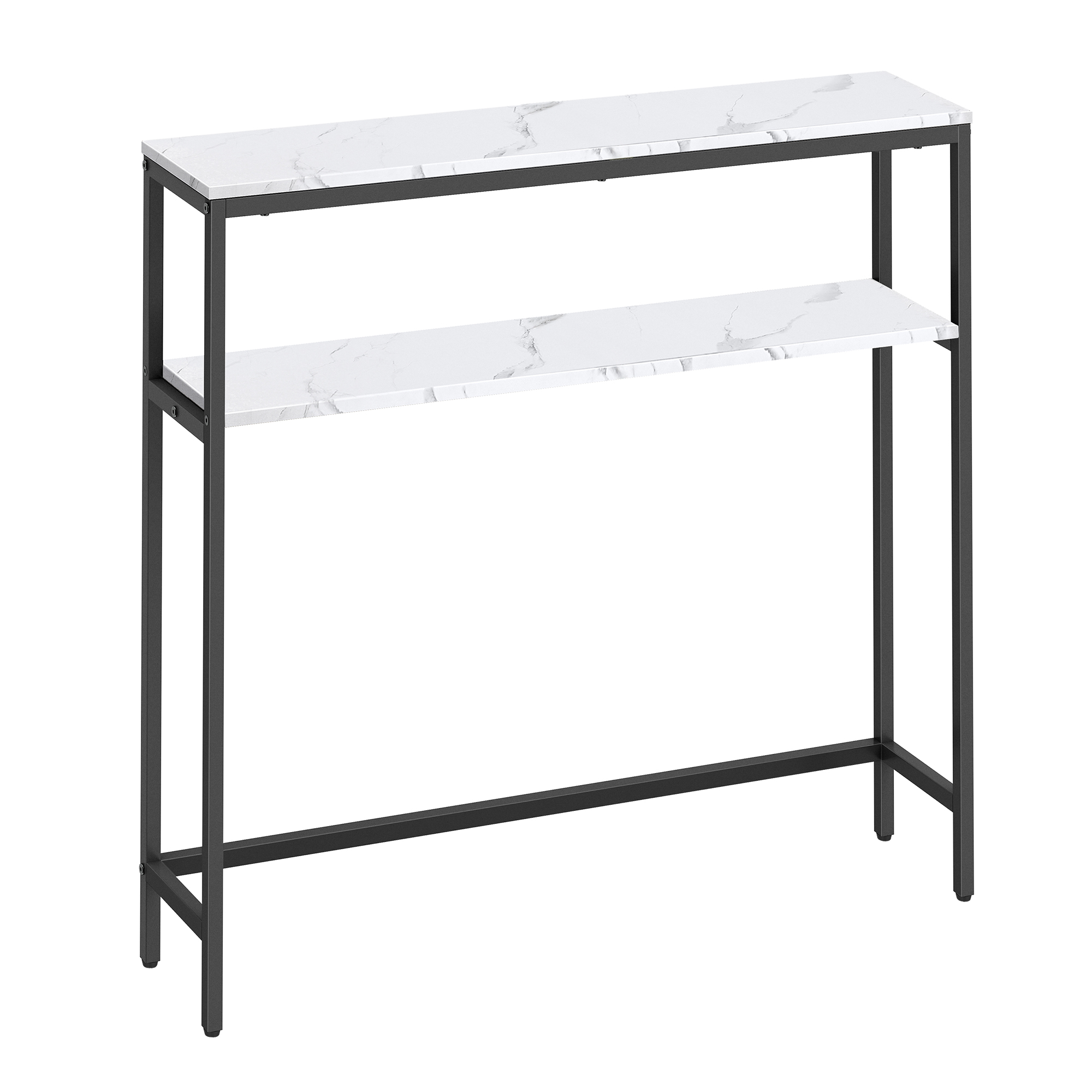 Console Table, 2-Tier Sofa Table, 20 x 80 x 80 cm