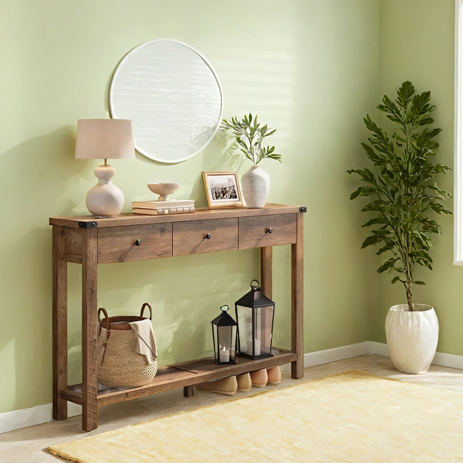 Console Table, Sofa Table, Narrow Entryway Table with 3 Drawers Console Table, Sofa Table, Narrow Entryway Table with 3 Drawers