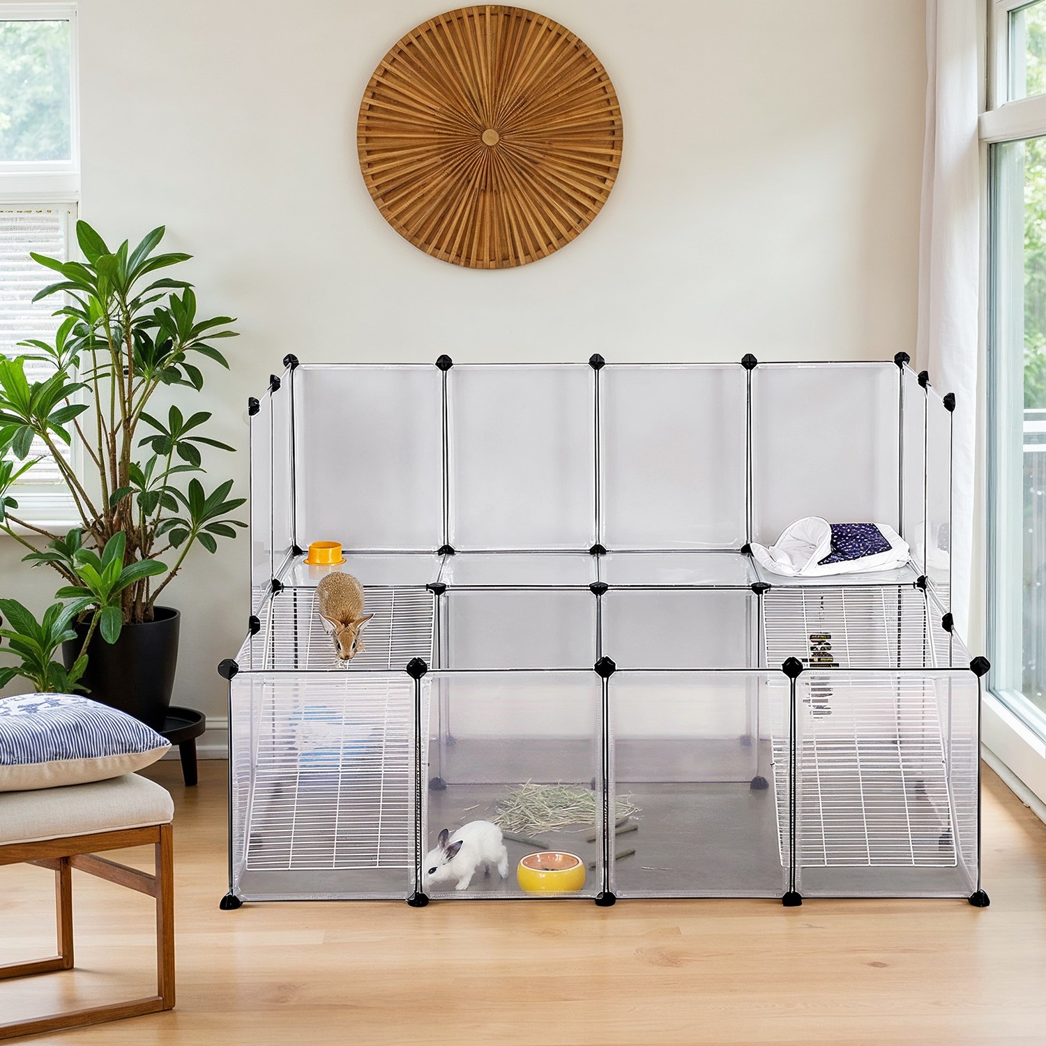 2-Story Small Animal Playpen, White