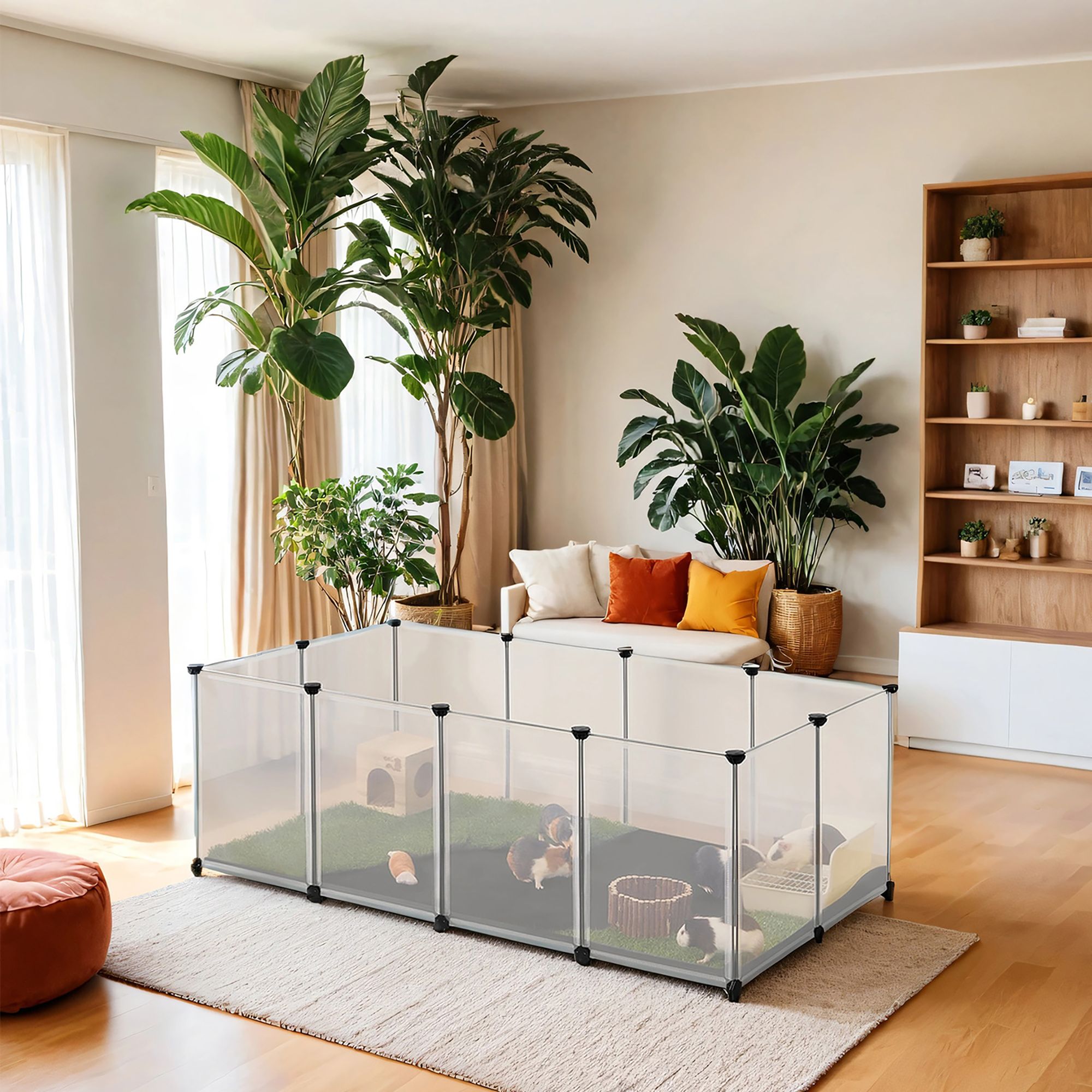 Small Animal Cage, Removable Mat Pet Playpen Small Animal Cage, Removable Mat Pet Playpen