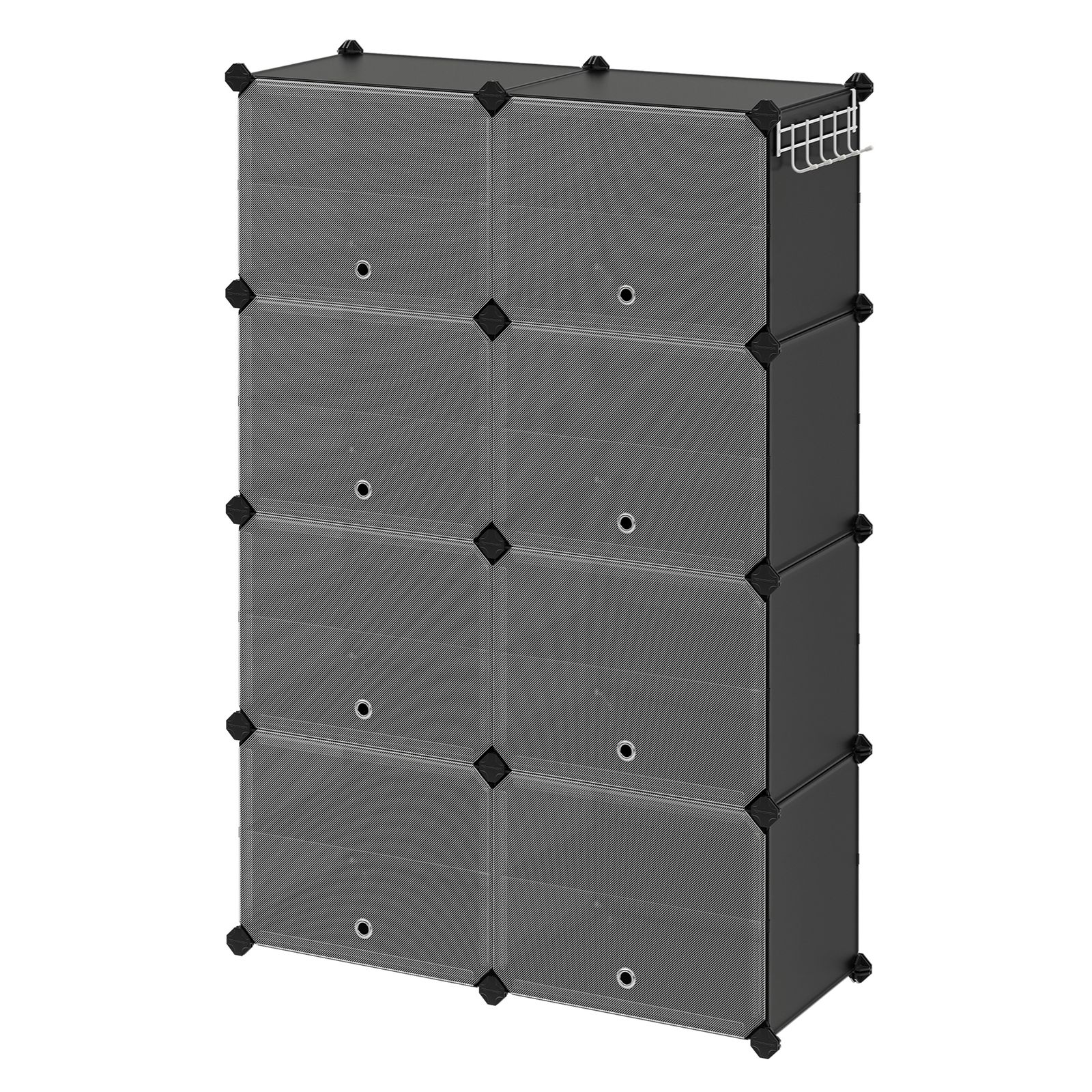 Interlocking Shoe Rack, Plastic Shoe Storage Cabinet, 16-Slot Modular Storage Unit