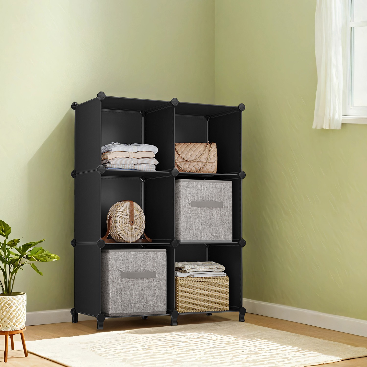 6 Cube Storage Oraganizer, Modular Storage Shelf, Shoe Rack
