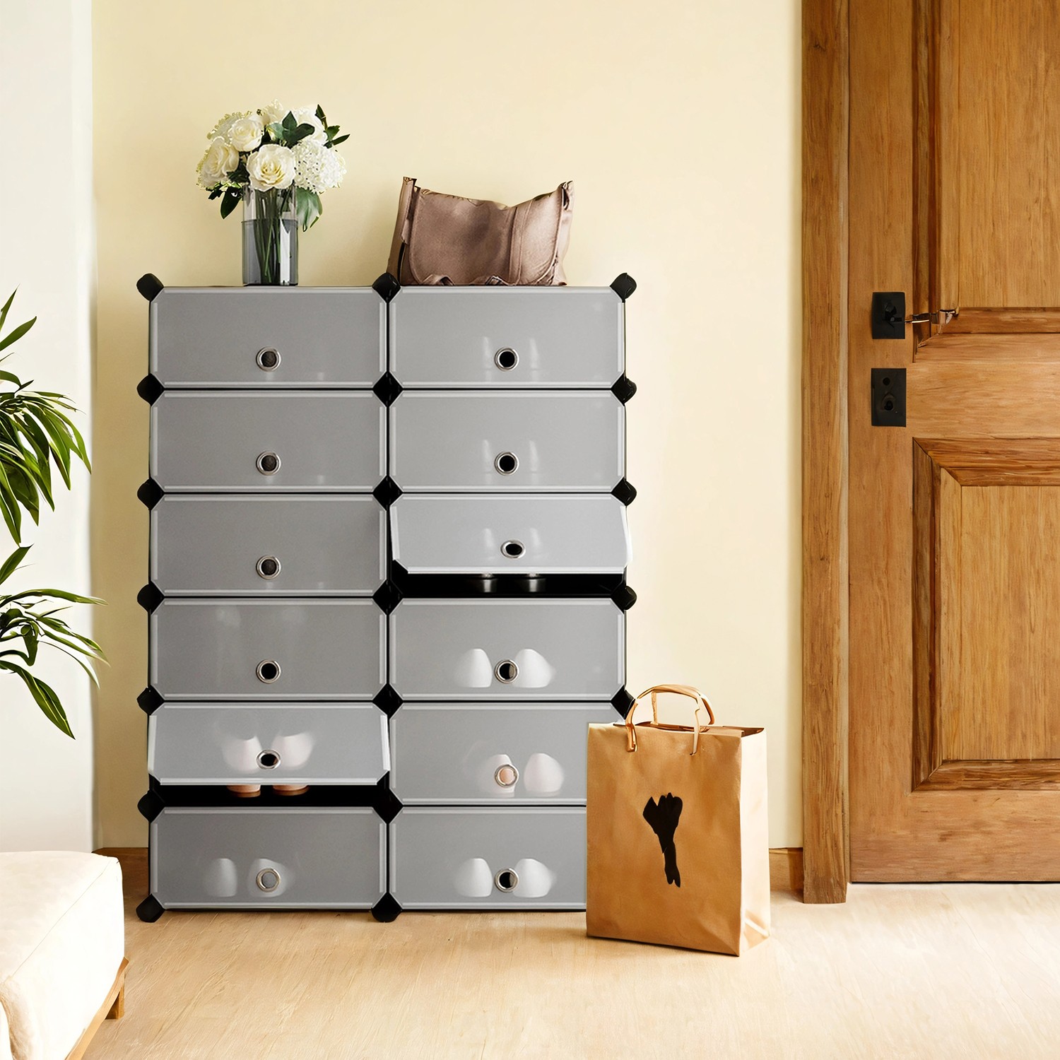 12 Cube Storage Organiser, Modular Shoe Rack 12 Cube Storage Organiser, Modular Shoe Rack