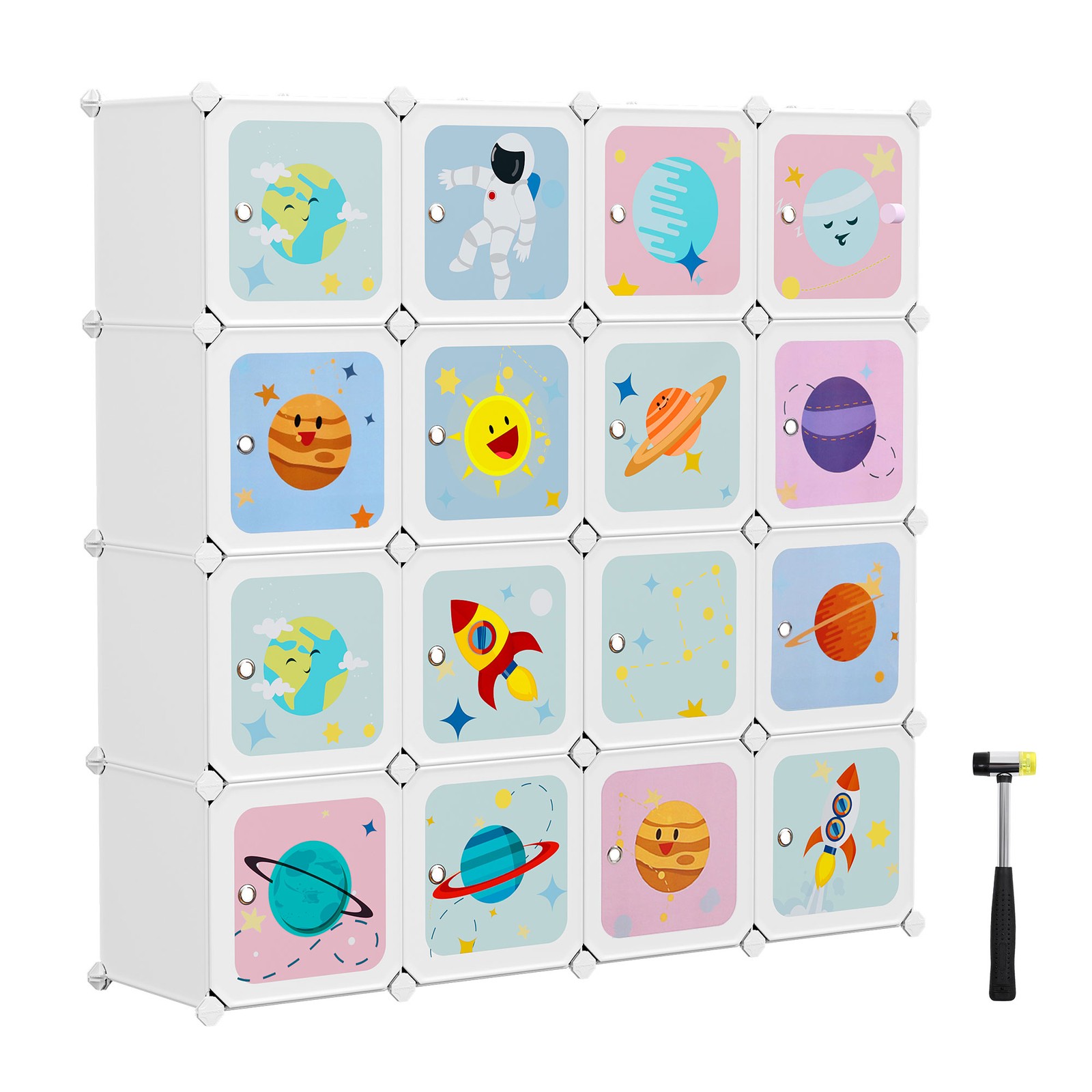 Interlocking Organiser Cabinet for Kids, 15-Cube Children’s Storage Unit Interlocking Organiser Cabinet for Kids, 15-Cube Children’s Storage Unit