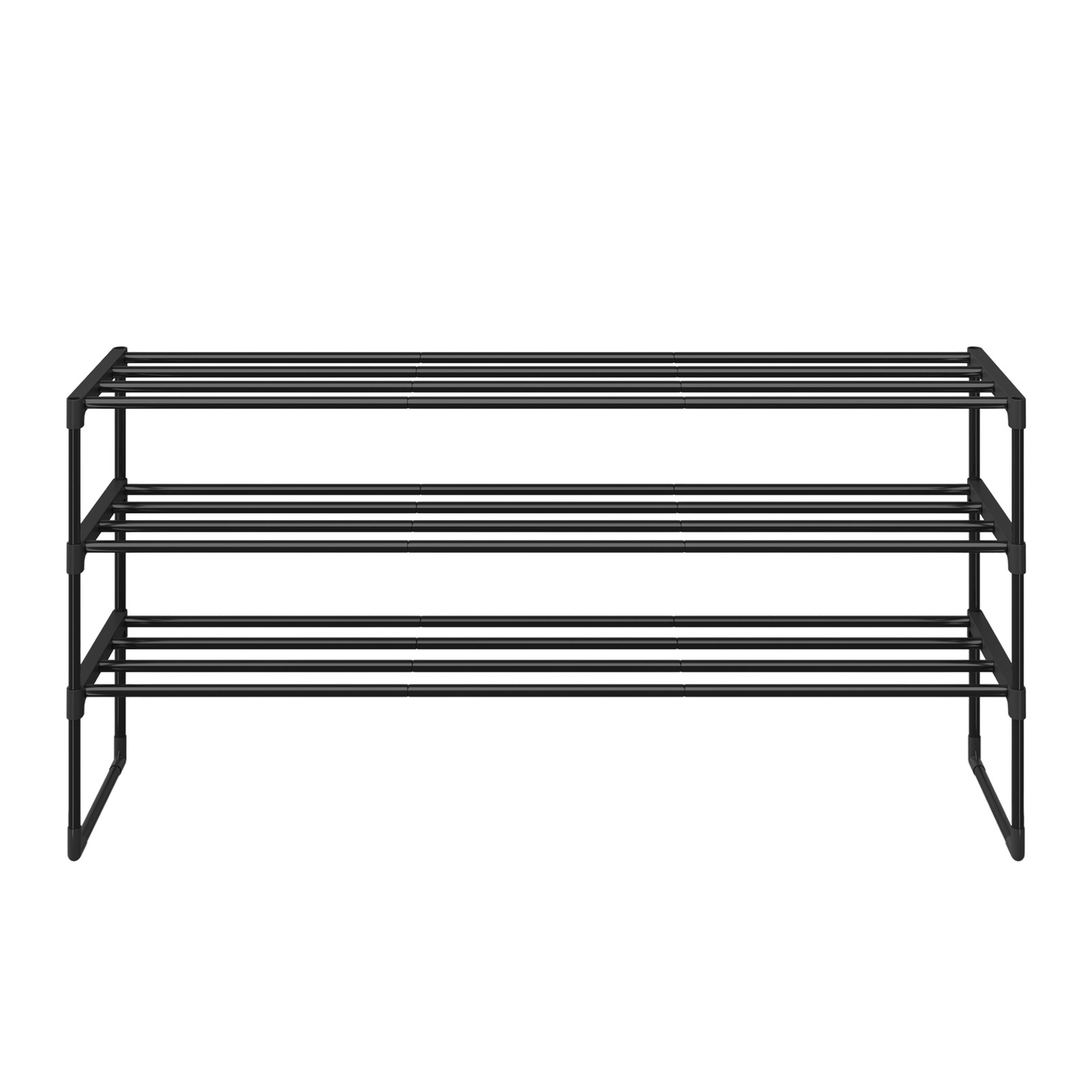 3-Tier Metal Shoe Storage Shelf, Stackable Shoe Organiser