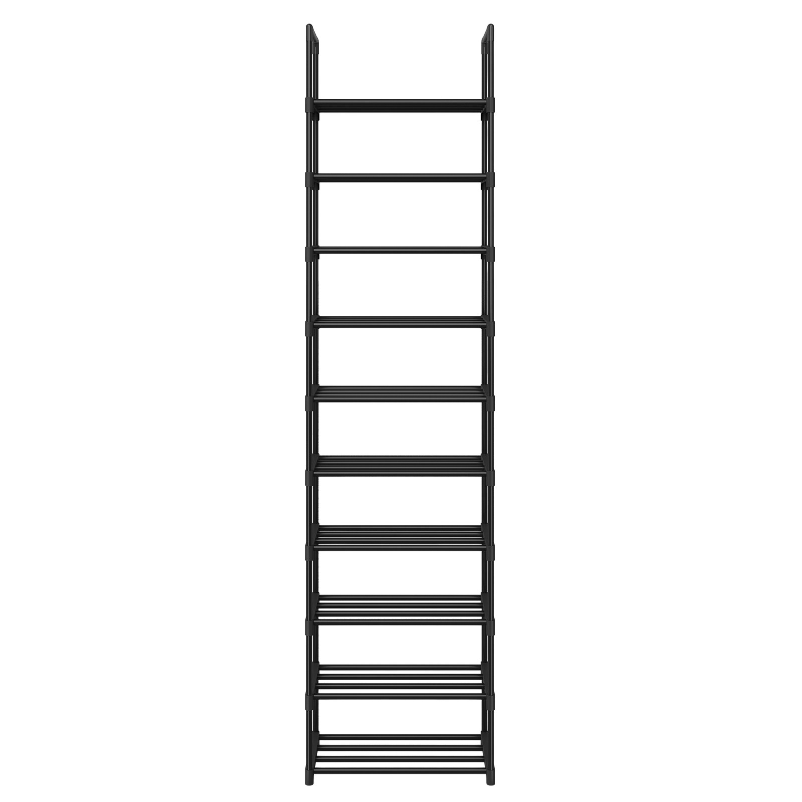10-Tier Shoe Organiser, Adjustable Metal Shoe Storage Rack, for Hallway or Dressing Room, Black 10-Tier Shoe Organiser, Adjustable Metal Shoe Storage Rack, for Hallway or Dressing Room, Black