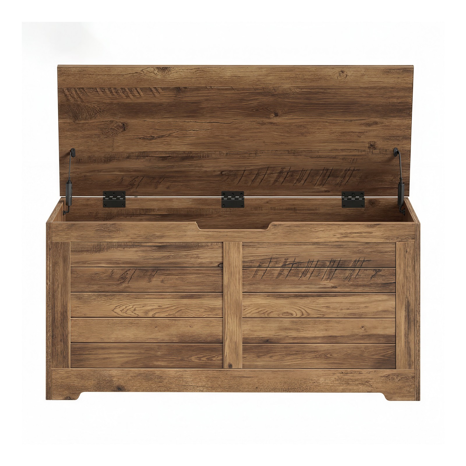 Shoe Storage Bench with 2 Safety Hinges Honey Brown