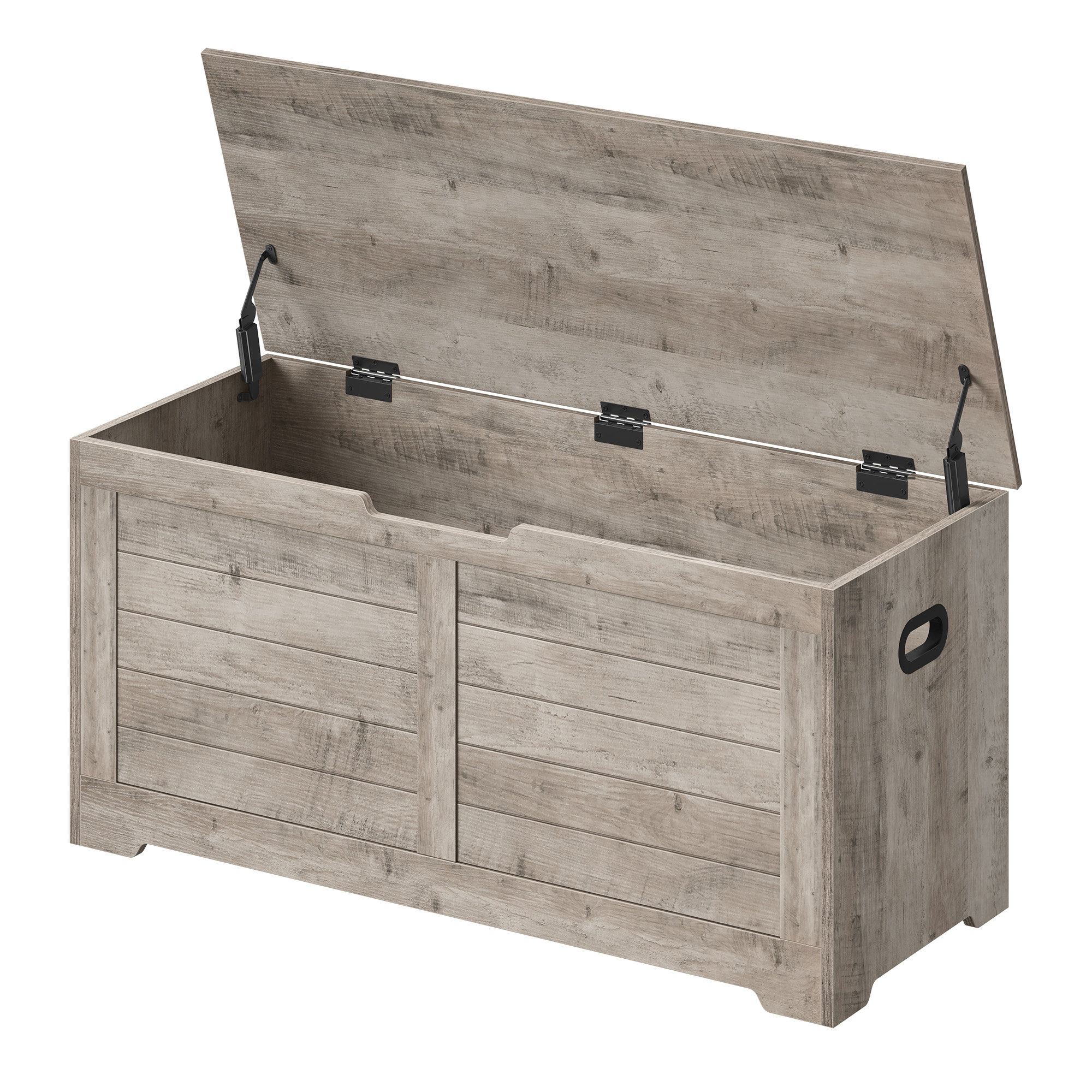 Storage Chest, Storage Bench with 2 Safety Hinges, Farmhouse Style