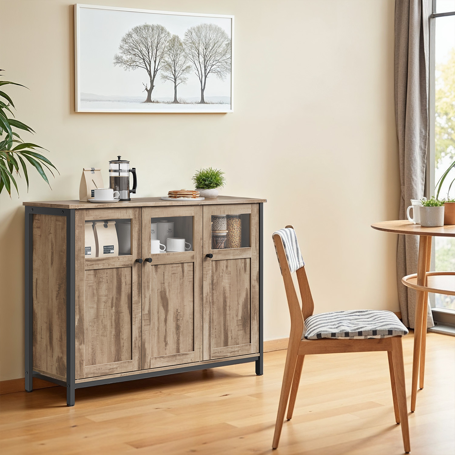 Sideboard, Buffet Table, Storage Cabinet with Glass Doors Sideboard, Buffet Table, Storage Cabinet with Glass Doors