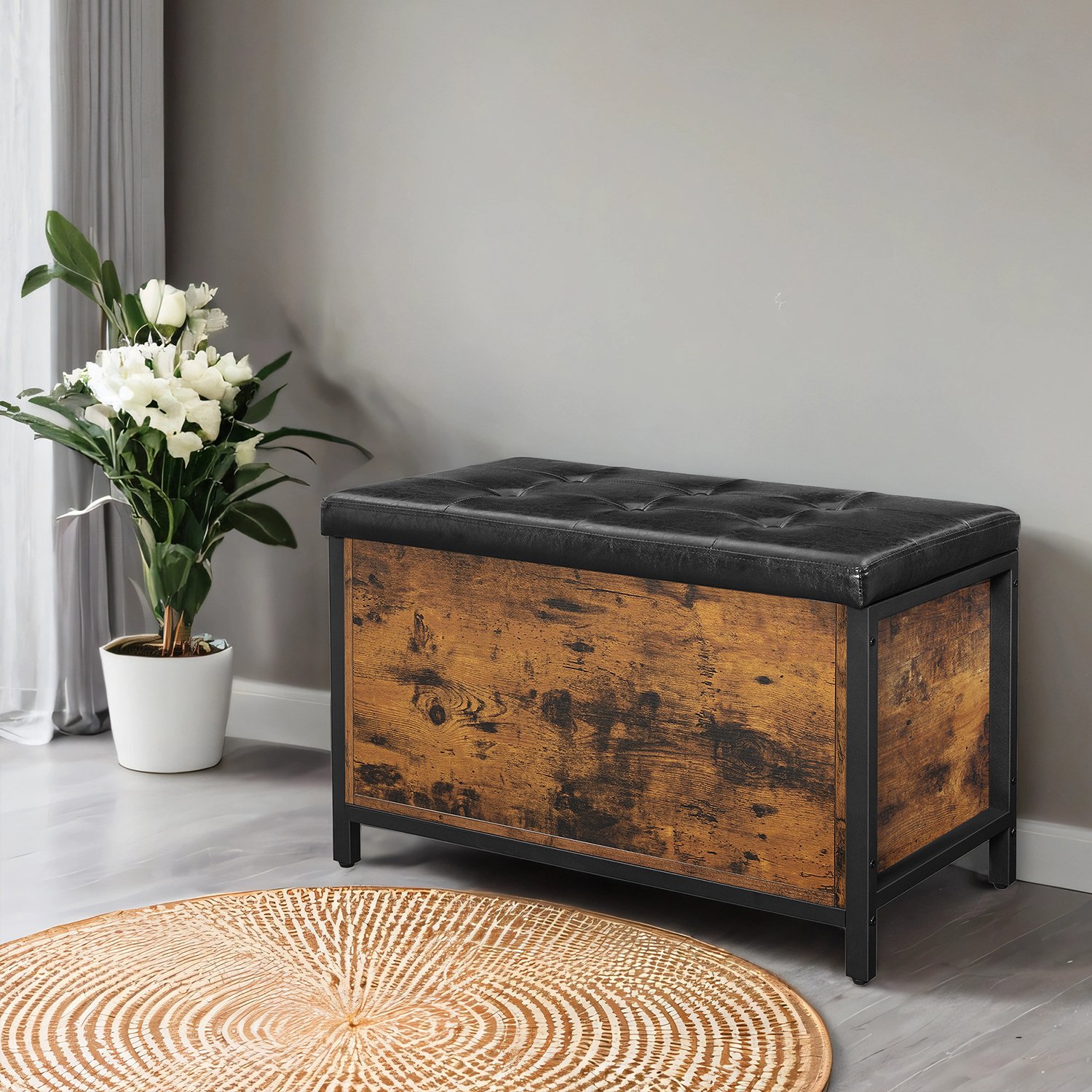 Storage Bench With Padded Seat, Storage Chest For Bedroom, Entryway Storage Bench With Padded Seat, Storage Chest For Bedroom, Entryway