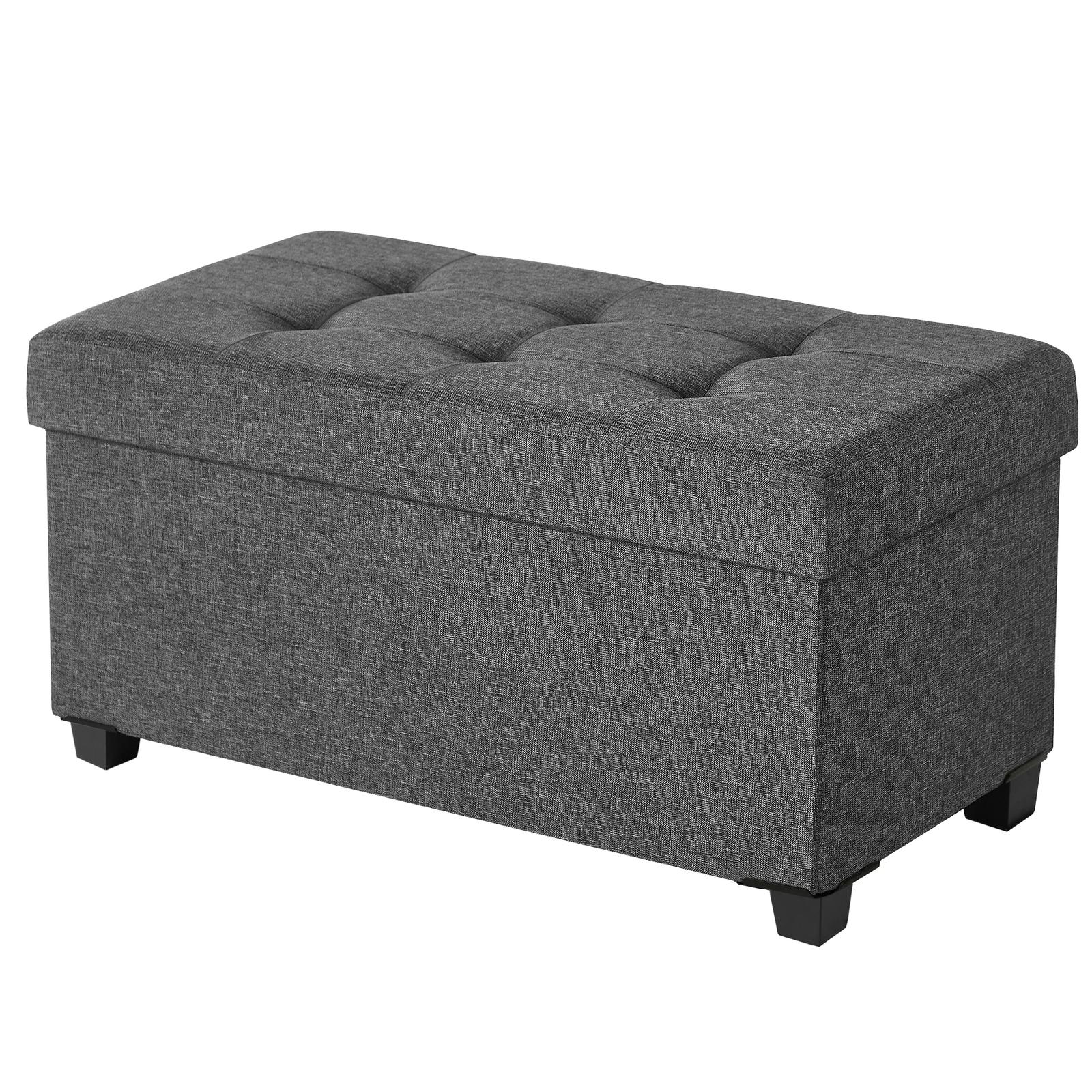 Storage Ottoman Bench, End of Bed Bench with Plastic Legs, 38.1 x 76.1 x 40.1 cm Storage Ottoman Bench, End of Bed Bench with Plastic Legs, 38.1 x 76.1 x 40.1 cm