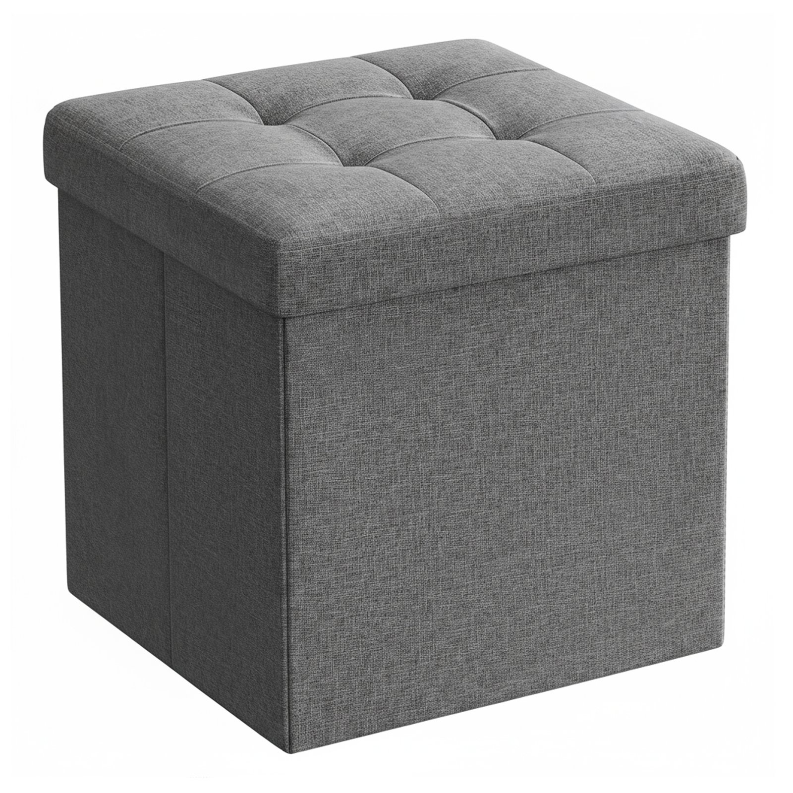 Set of 2 Storage Ottomans, 30 cm Foldable Foot Rest Stools, Cube Ottomans with Storage