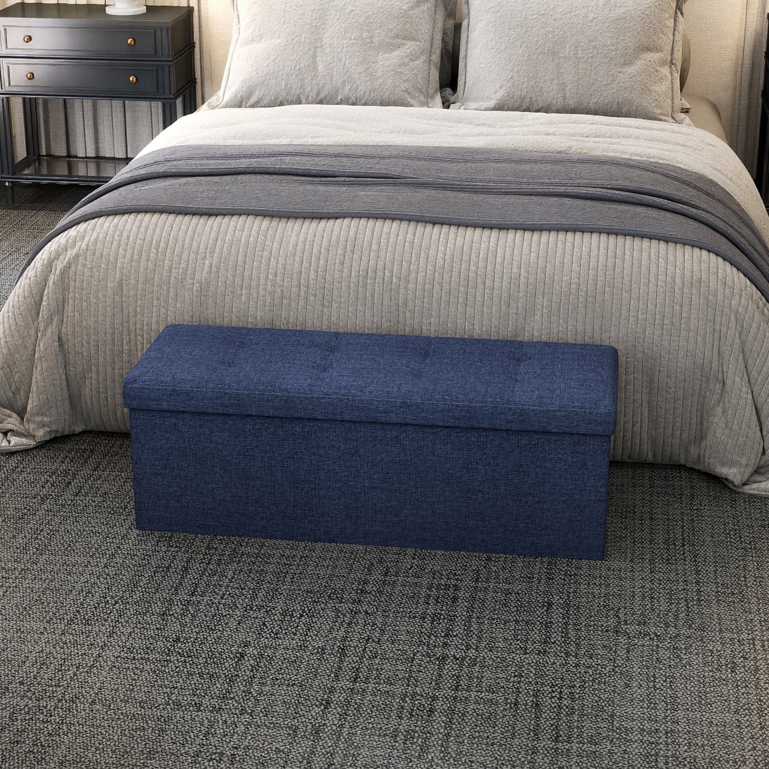 Storage Ottoman Bench, 38 x 110 x 38 cm, End of Bed Bench