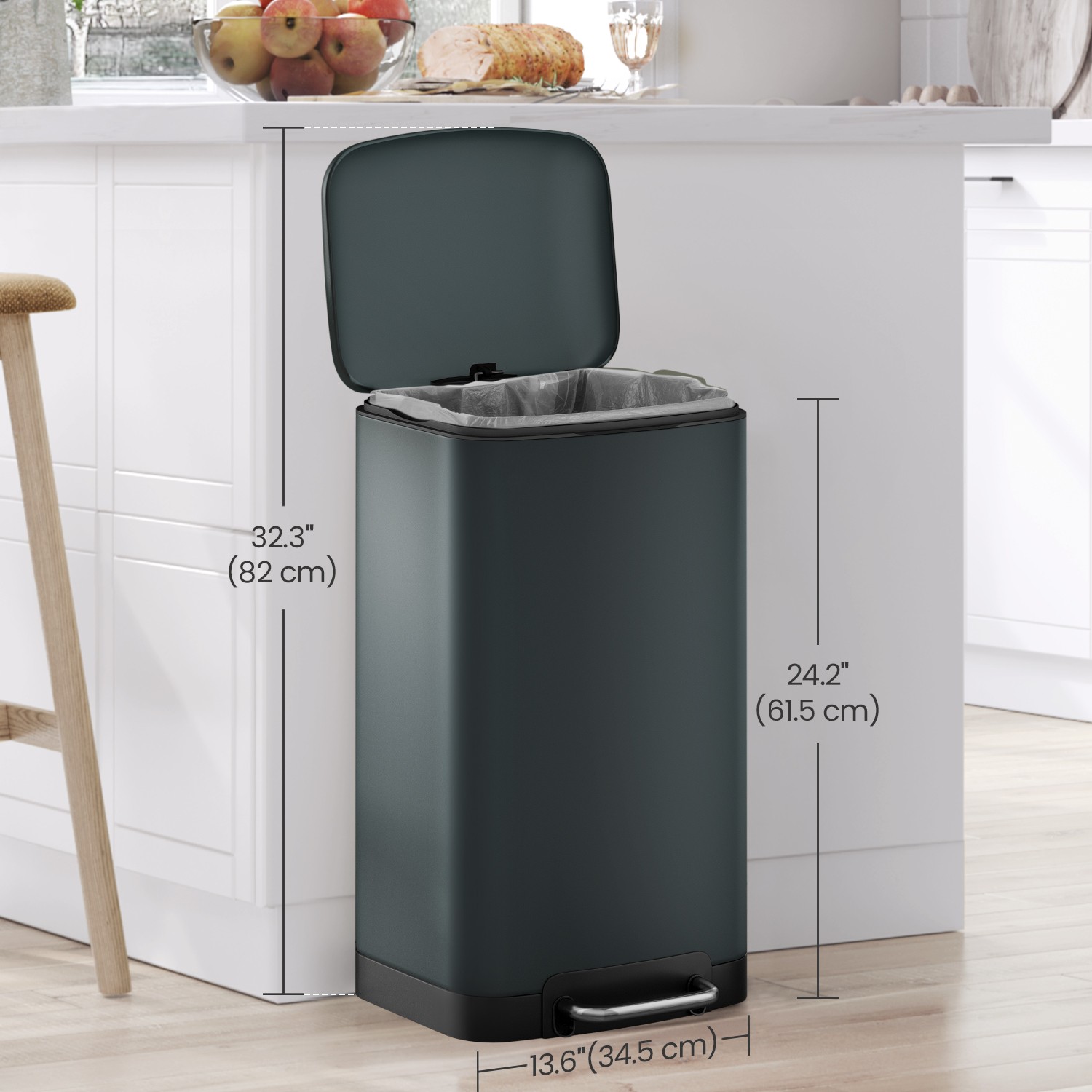 Kitchen Bin, 8 Gallon (30L) Rubbish Bin