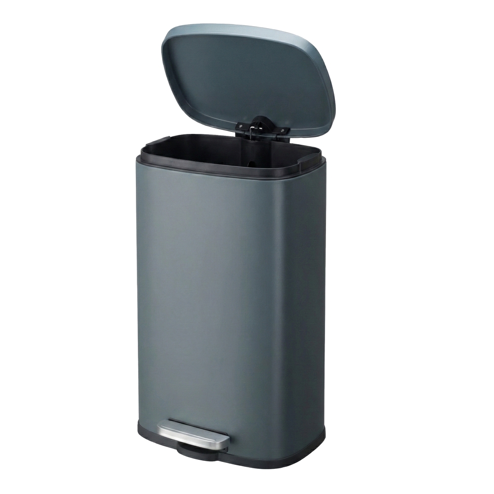 Pedal Rubbish Bin 30L, Soft-Close Lid Kitchen Waste Bin with Inner Bucket, Steel, for Home, Grey Pedal Rubbish Bin 30L, Soft-Close Lid Kitchen Waste Bin with Inner Bucket, Steel, for Home, Grey