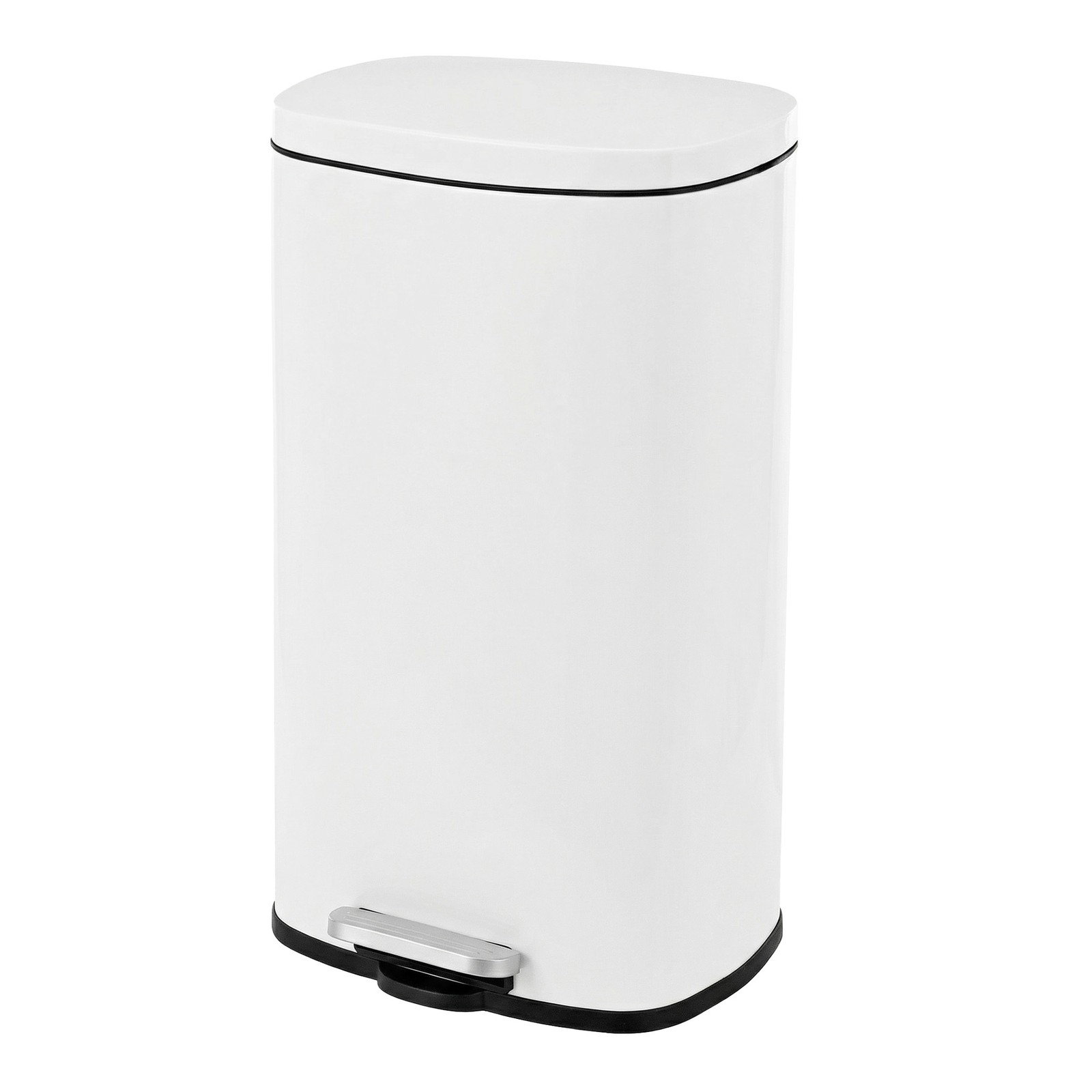Pedal Rubbish Bin 30L, Soft-Close Lid Kitchen Waste Bin with Inner Bucket, Steel, for Home, White Pedal Rubbish Bin 30L, Soft-Close Lid Kitchen Waste Bin with Inner Bucket, Steel, for Home, White