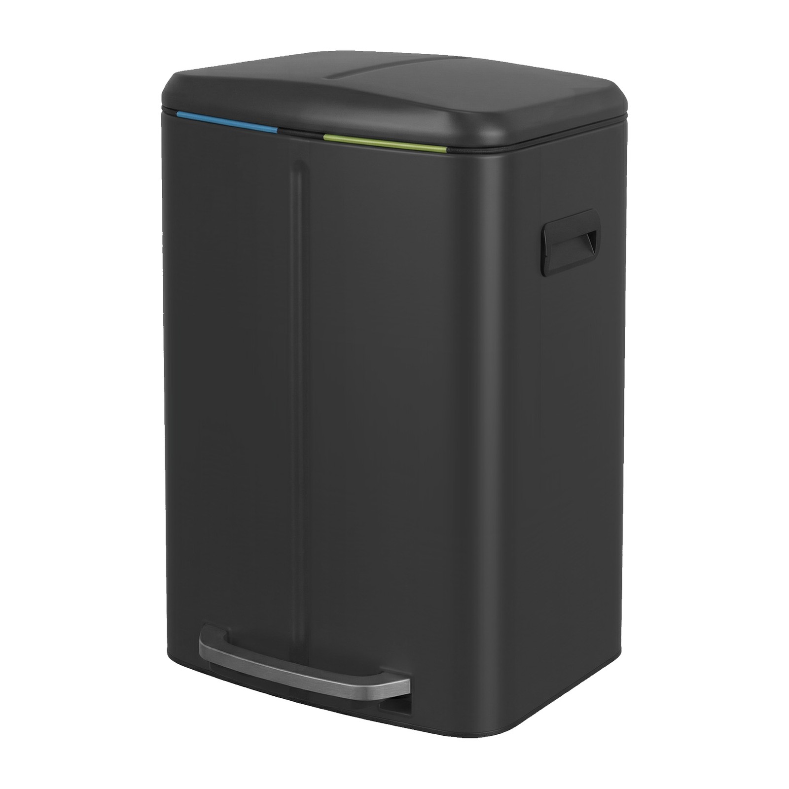 40L Double Kitchen Bin with Lids, Rubbish Bin, Soft Close with Plastic Inner Buckets