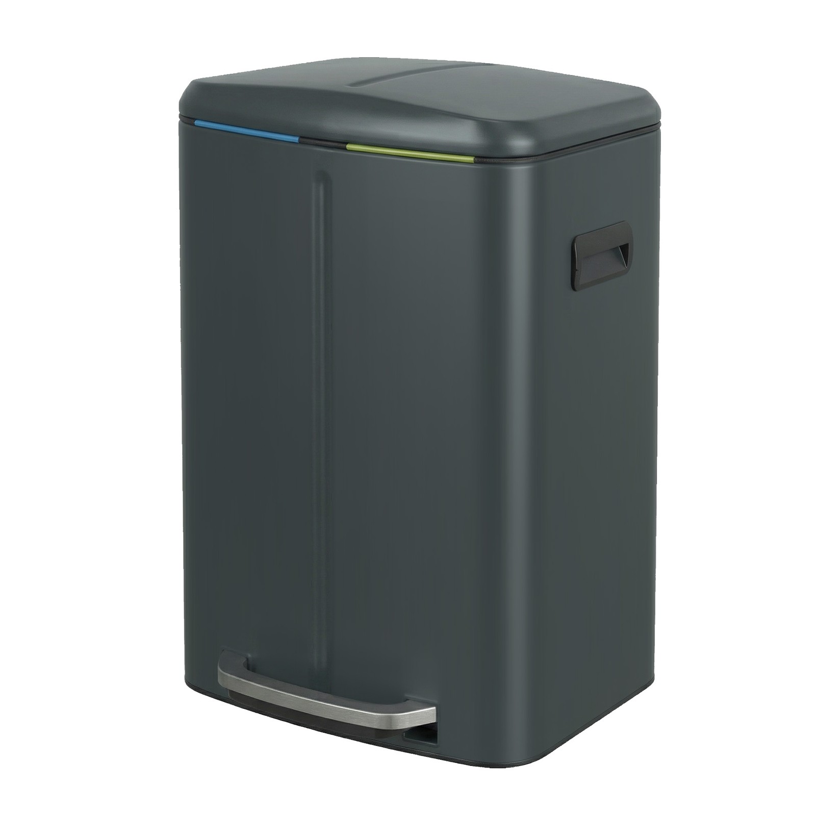 40L Double Kitchen Bin with Lids, Rubbish Bin, Soft Close with Plastic Inner Buckets