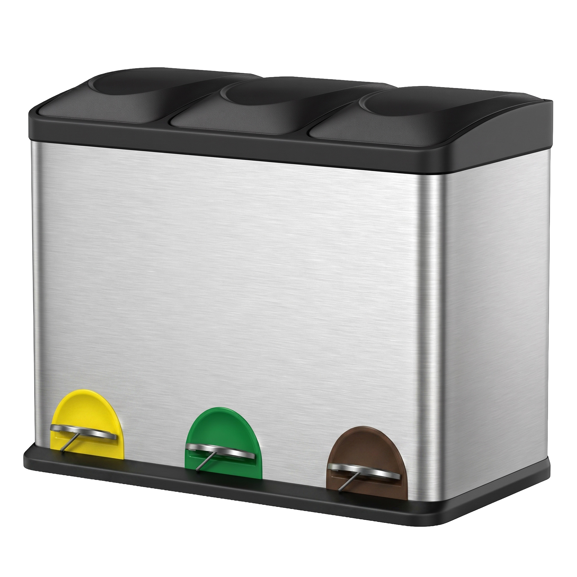 45L Triple Kitchen Bin for Recycling, Rubbish Bin 45L Triple Kitchen Bin for Recycling, Rubbish Bin