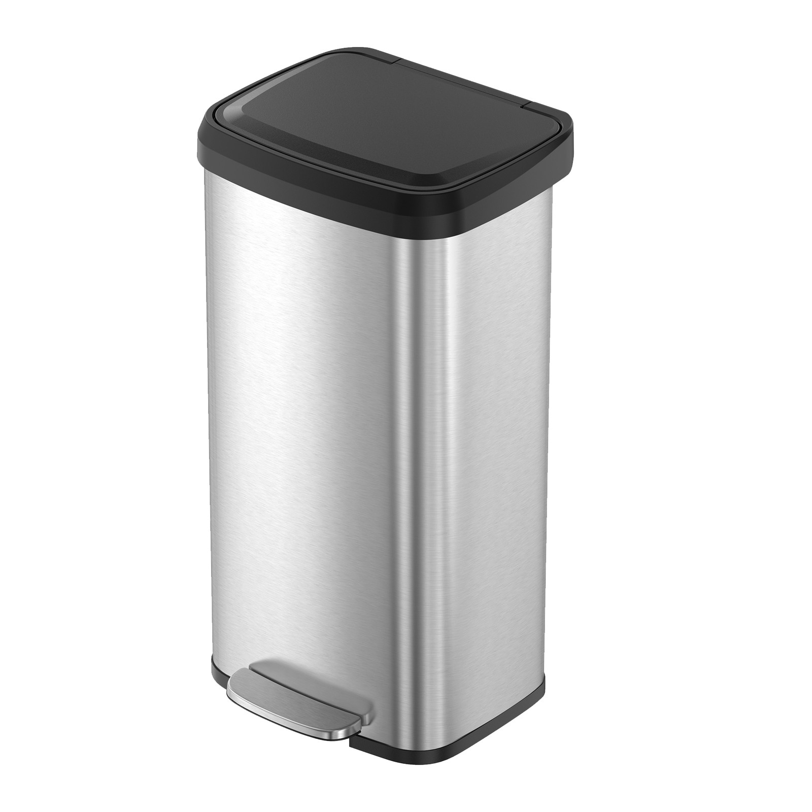 68L Kitchen Rubbish Bin, Metal Waste Pedal Bin with Lid, Tall and Large