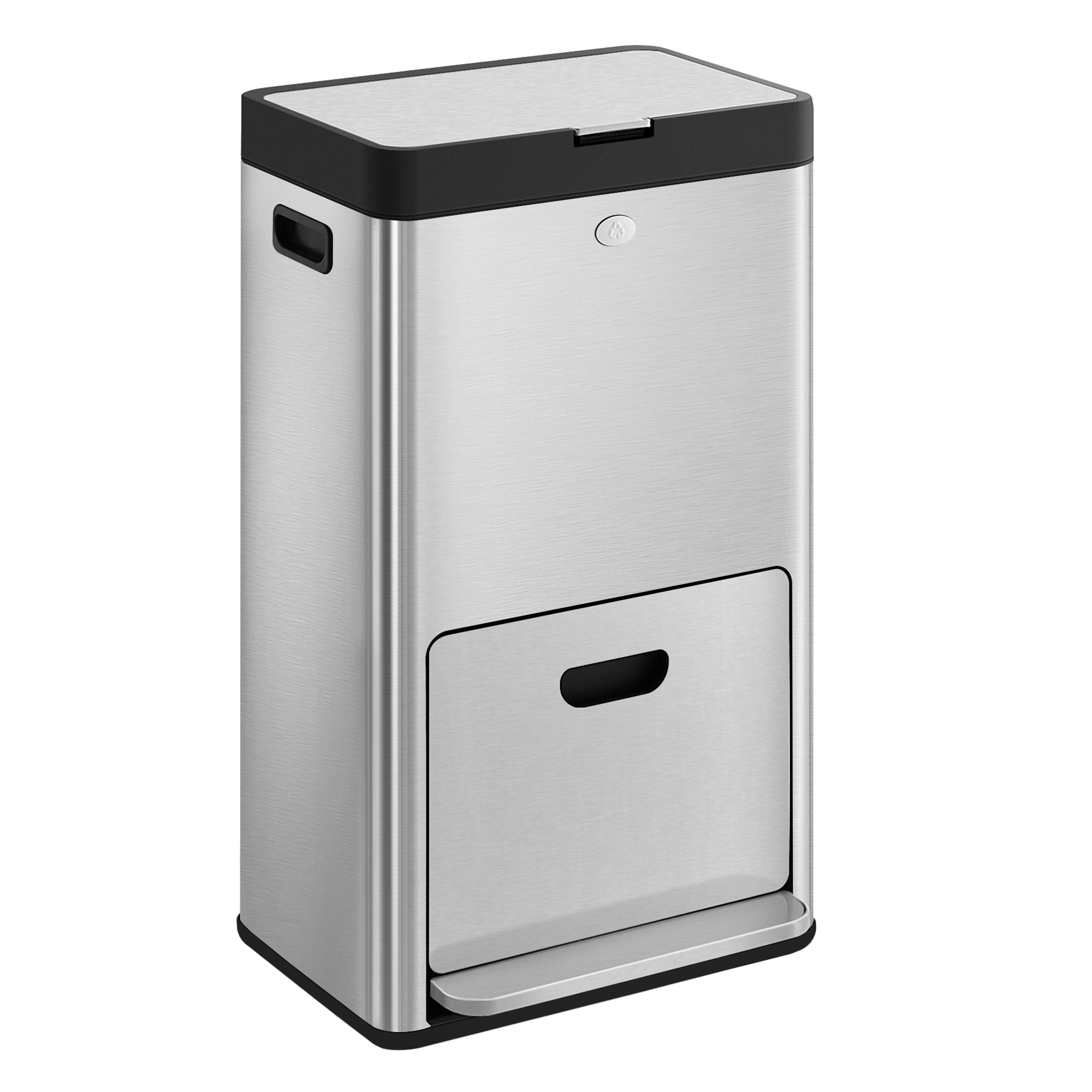 3 Compartment Kitchen Bin, Rubbish Bin for Waste and Recycling, Carbon Filter 3 Compartment Kitchen Bin, Rubbish Bin for Waste and Recycling, Carbon Filter