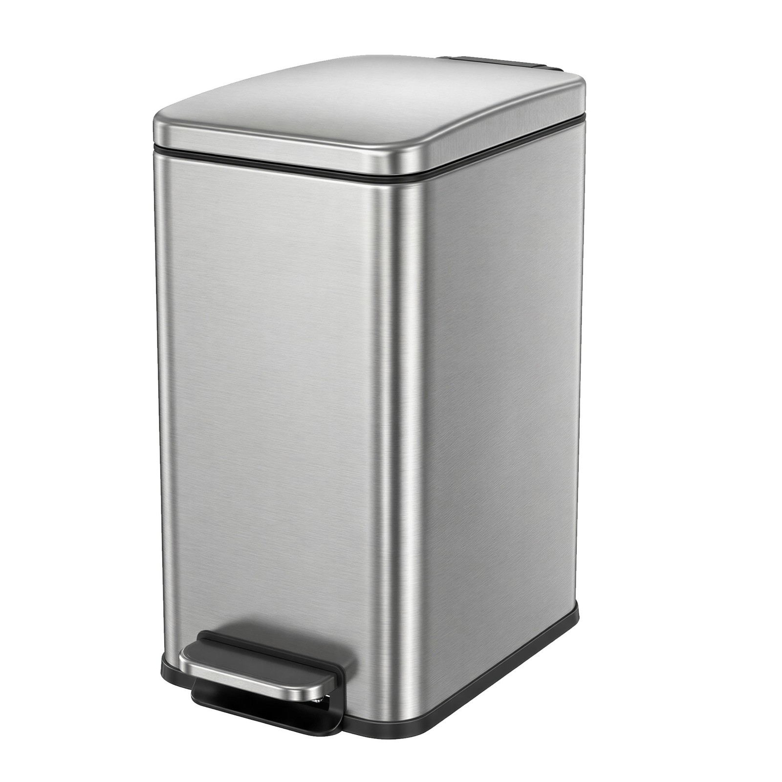 Pedal Trash Can, Soft Close Bathroom Waste Bin with Lid