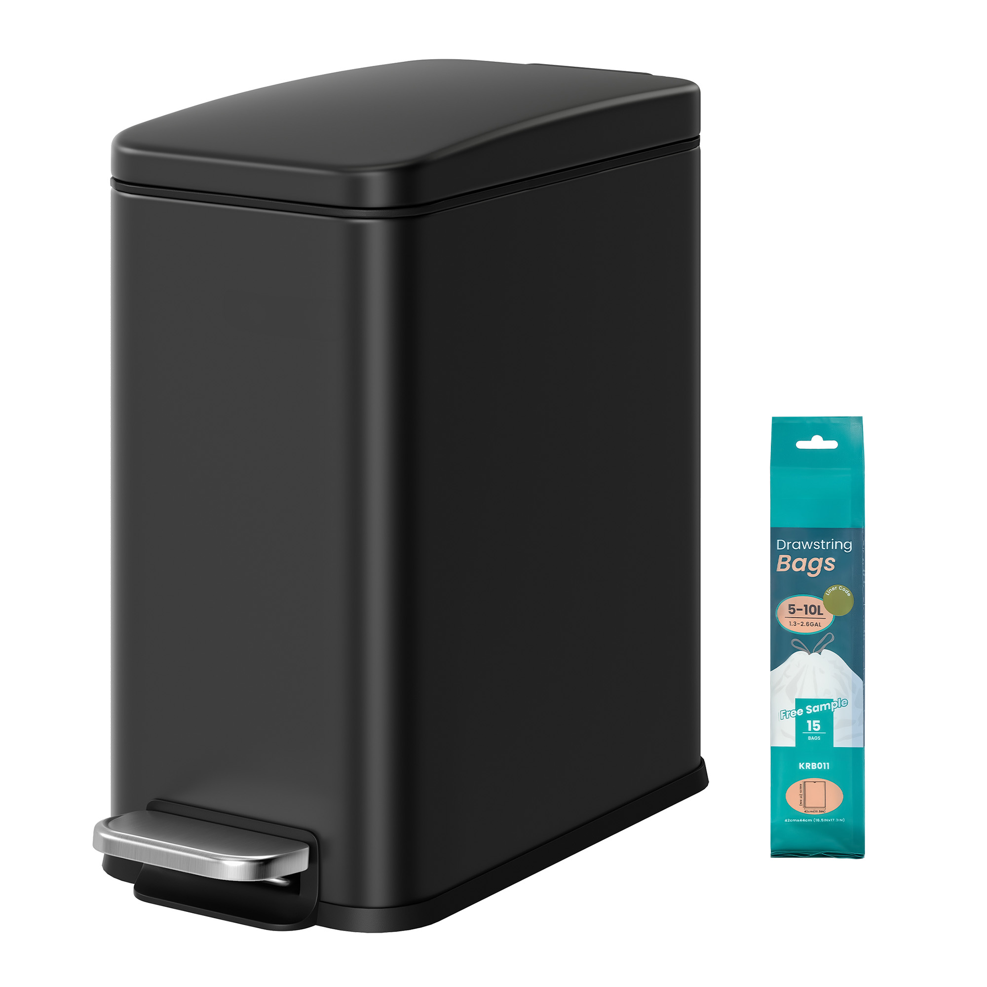 10L Bathroom Bin with Lid, Toilet Bin, Soft Close