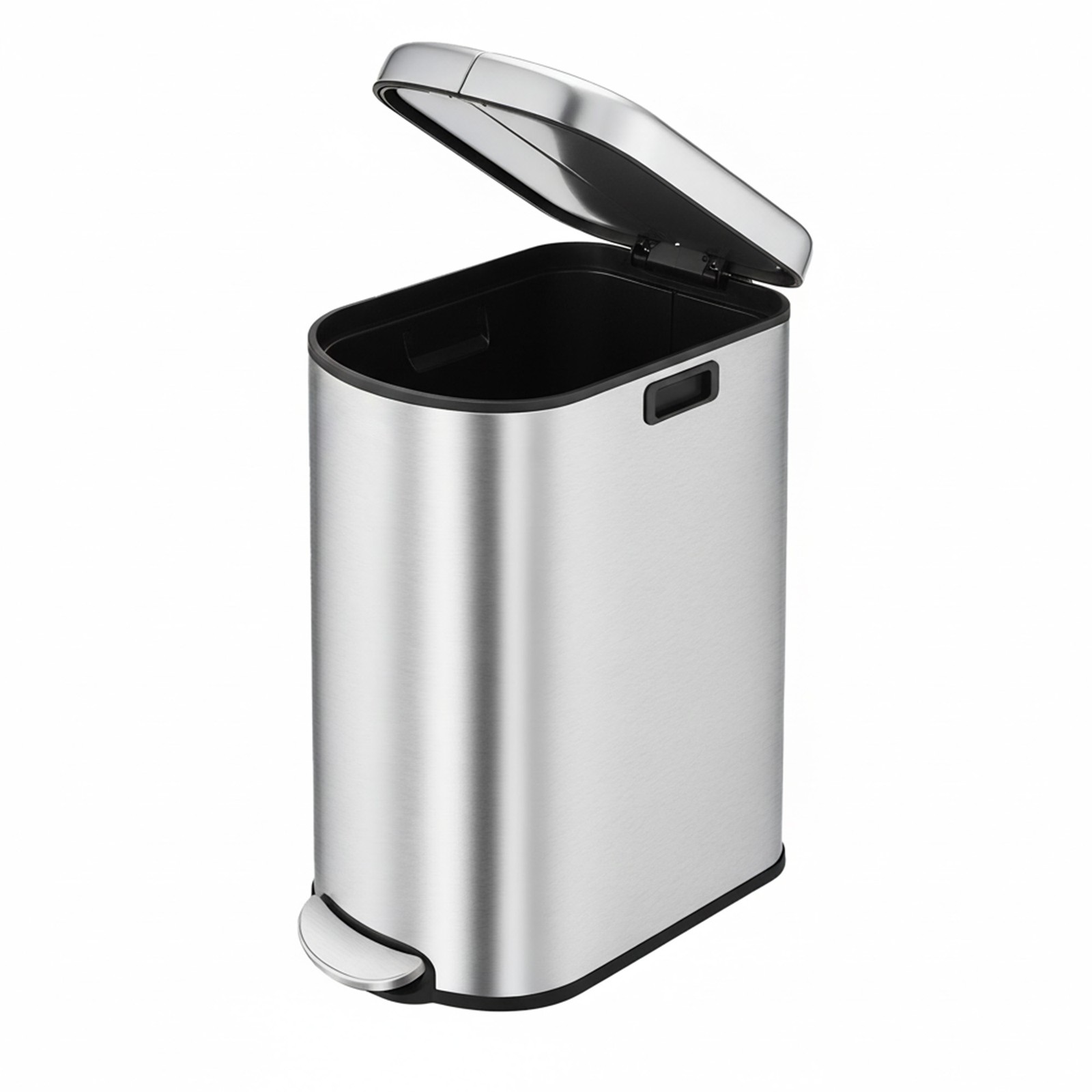 Dual Compartment Recycling Bin, 30L and 20L Pedal Kitchen Waste Bin with Slim Design, Wing Lids