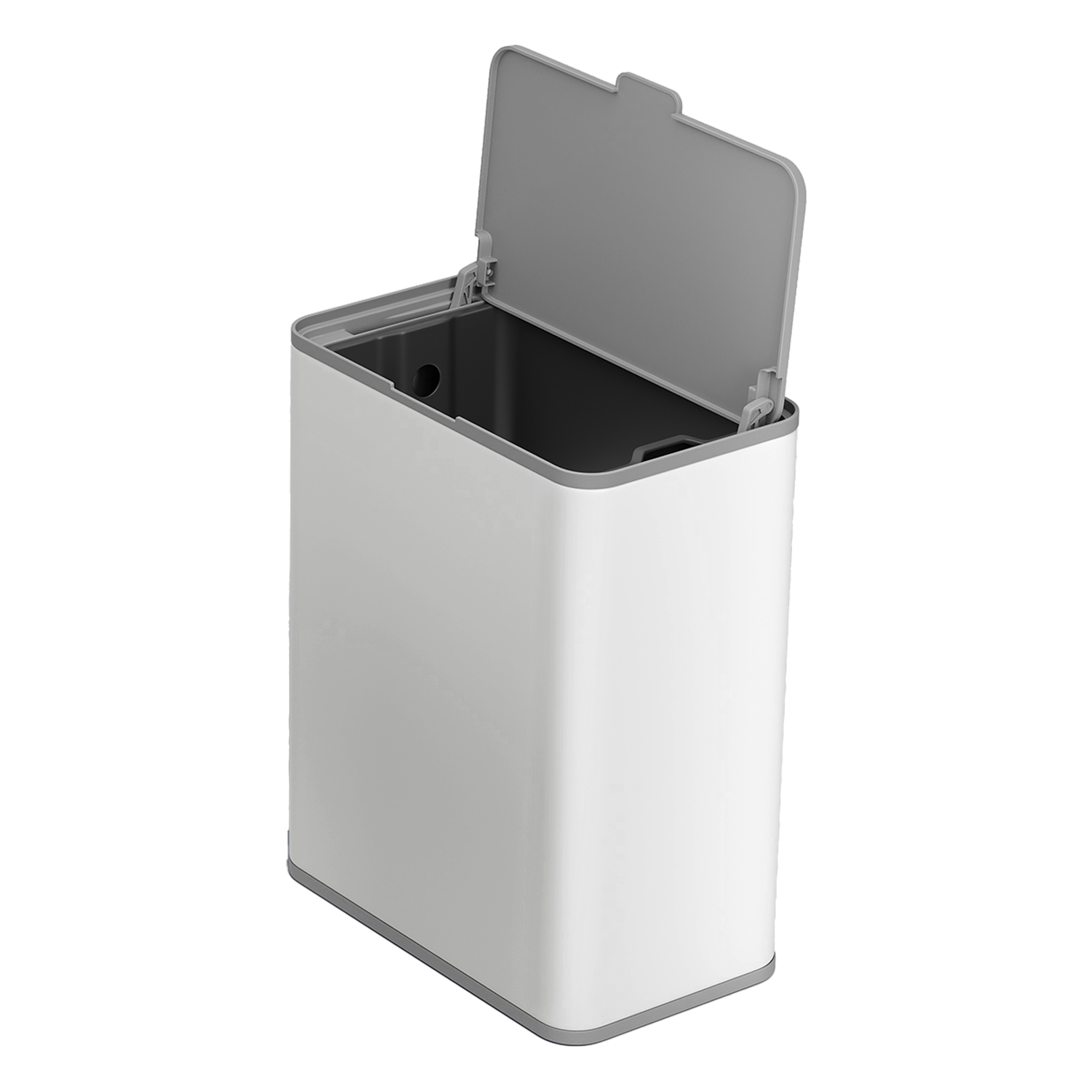 Steel Compost Bin with Lid, 8L Trash Can Hanging or Wall-Mounted, Kitchen Cabinet