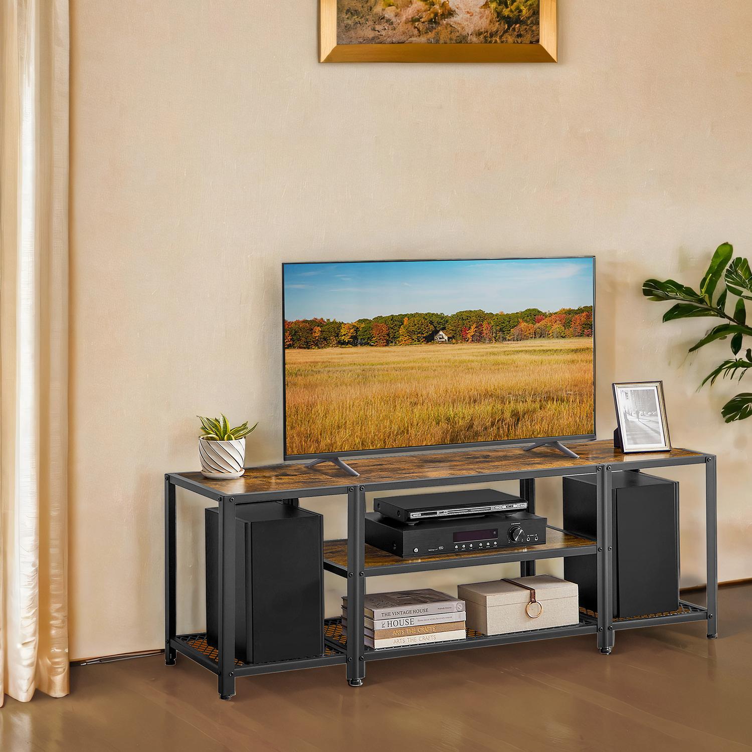 TV Stand for TVs up to 65 Inches, 3-Tier Entertainment Center, Industrial TV Console Table for Living Room TV Stand for TVs up to 65 Inches, 3-Tier Entertainment Center, Industrial TV Console Table for Living Room