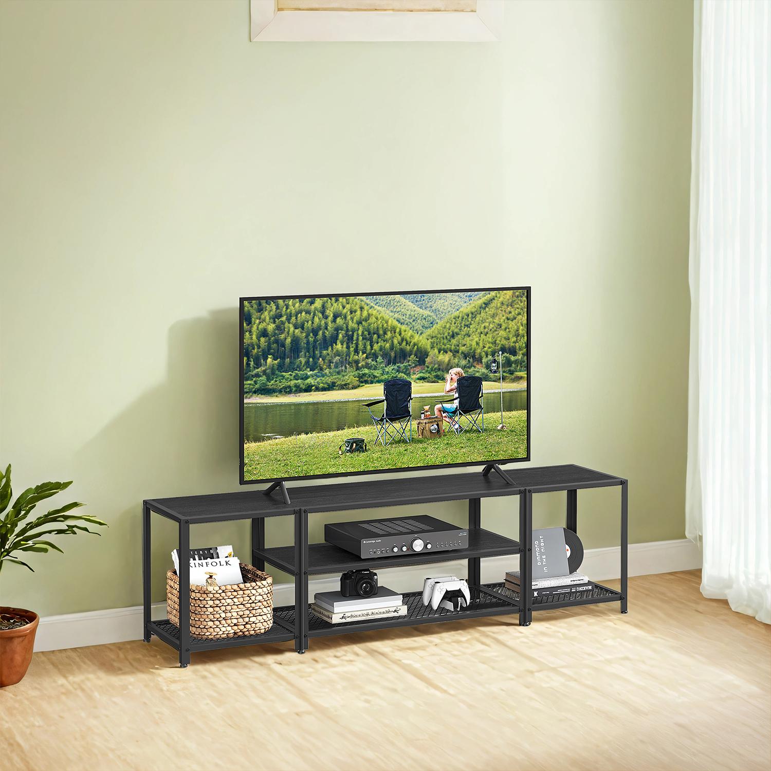 TV Stand for TVs up to 75 Inches, 3-Tier Entertainment Center, Industrial TV Console Table for Living Room TV Stand for TVs up to 75 Inches, 3-Tier Entertainment Center, Industrial TV Console Table for Living Room