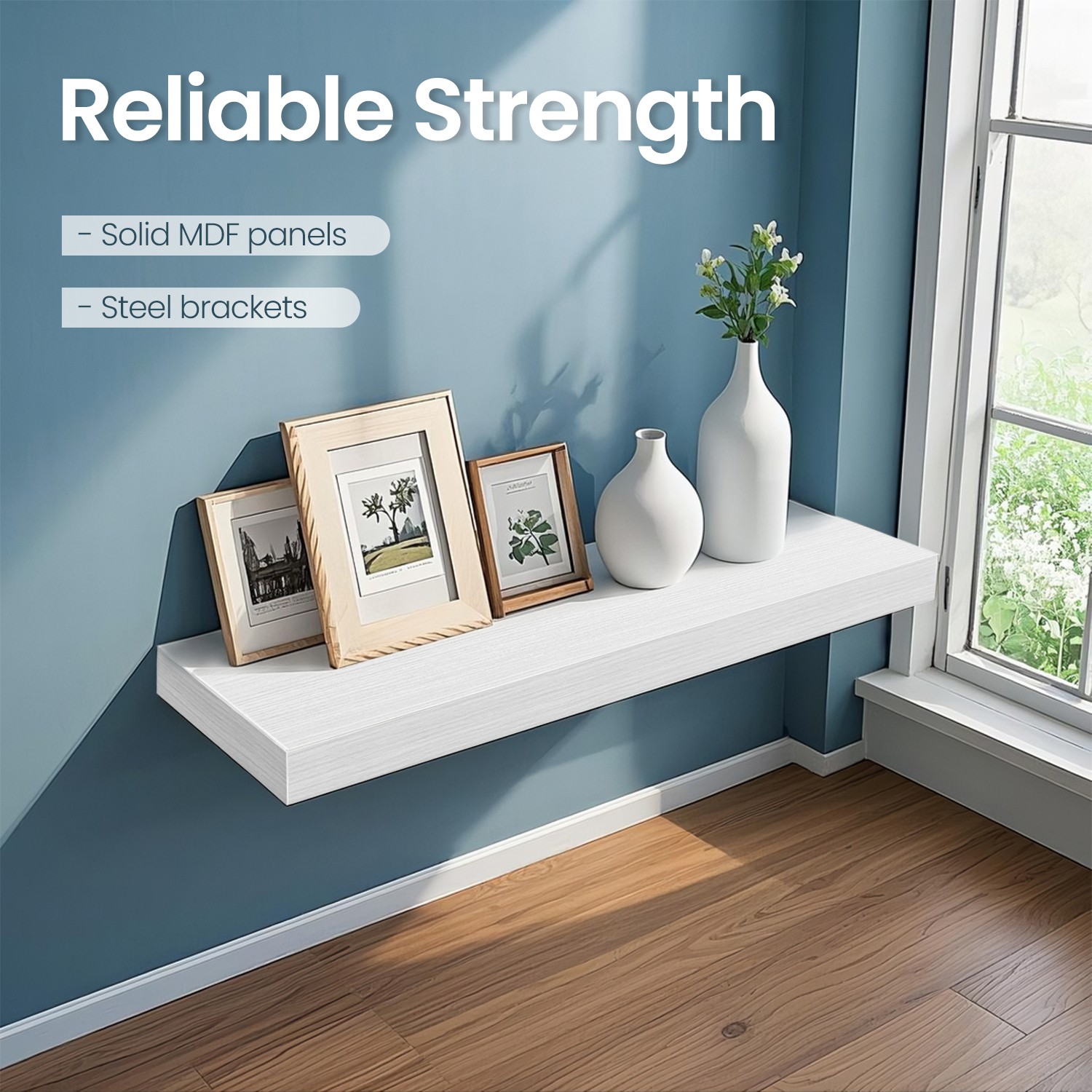 Wall Shelf, 20 x 60 x 3.8 cm Floating Shelf for Living Room, Bedroom Wall Shelf, 20 x 60 x 3.8 cm Floating Shelf for Living Room, Bedroom