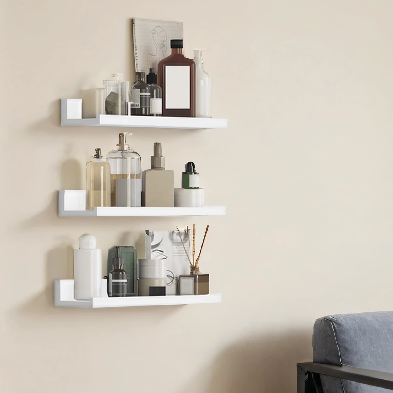 Set of 3 Wall Shelves, Floating Shelves for Living Room, Home Office Set of 3 Wall Shelves, Floating Shelves for Living Room, Home Office