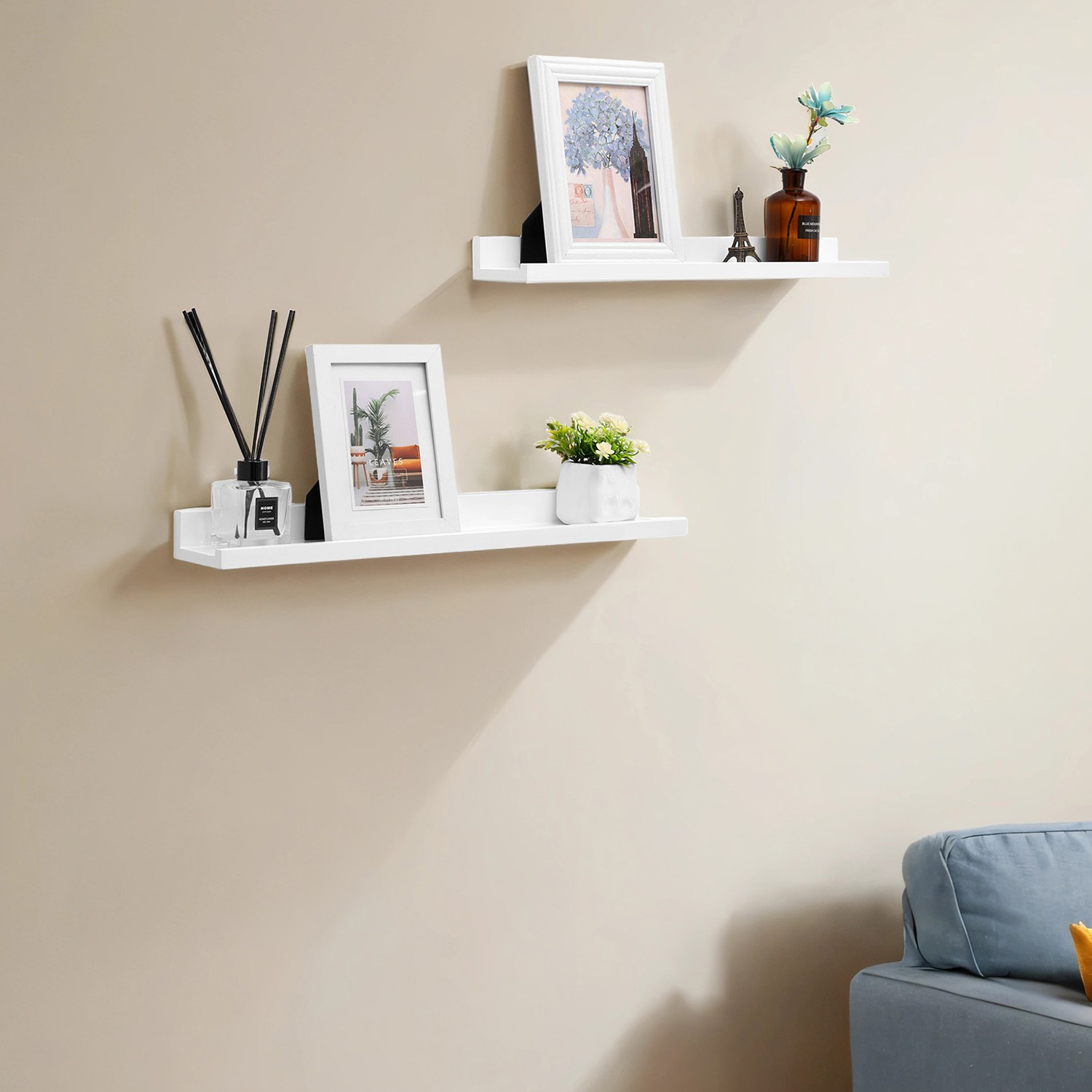 Set of 2 Wall Shelves, Floating Shelves for Living Room, Bedroom Set of 2 Wall Shelves, Floating Shelves for Living Room, Bedroom