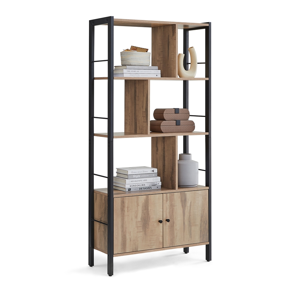 Large Bookcase with Doors and 4 Shelves