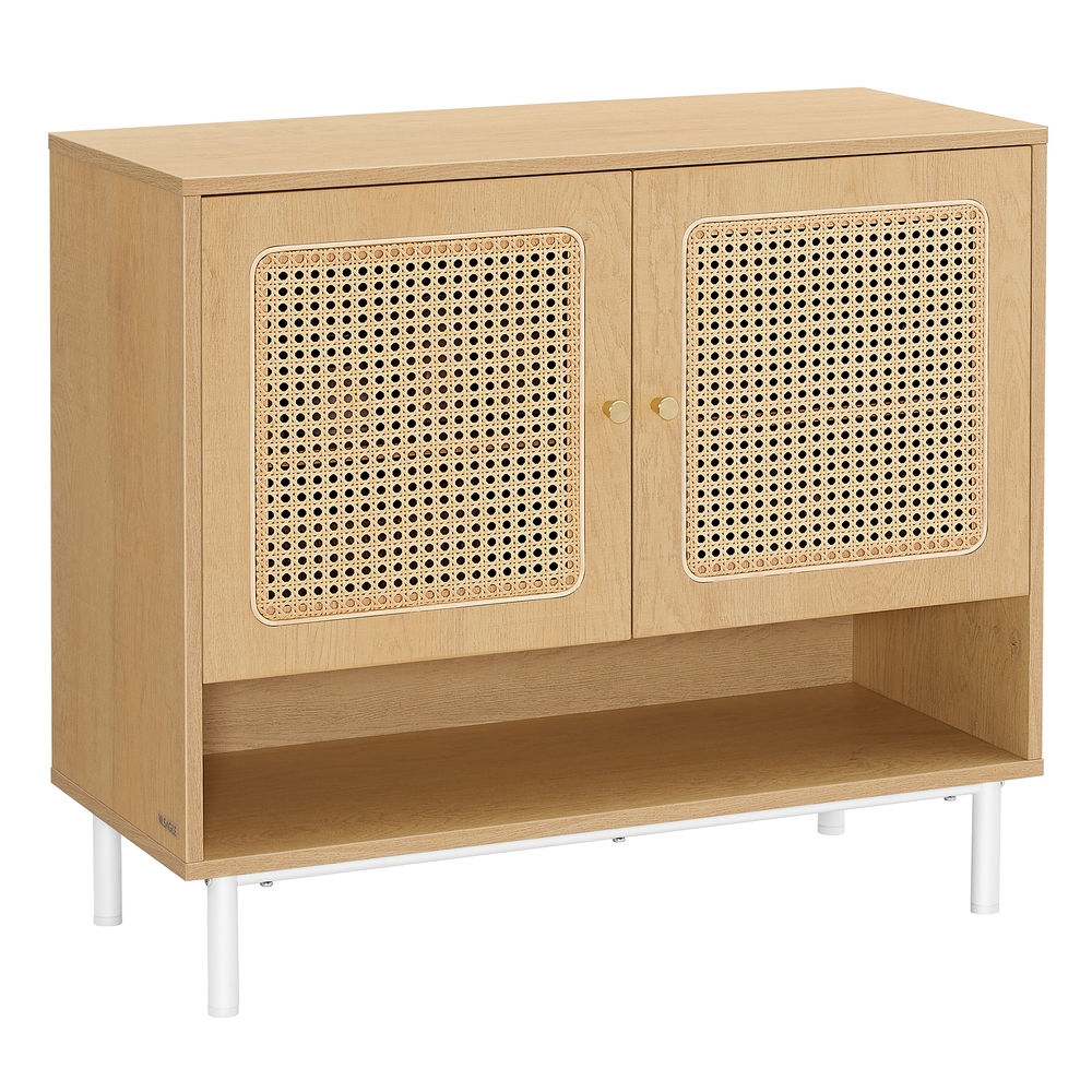 3-Tier  Boho Style Shoe Cabinet,Oak Beige