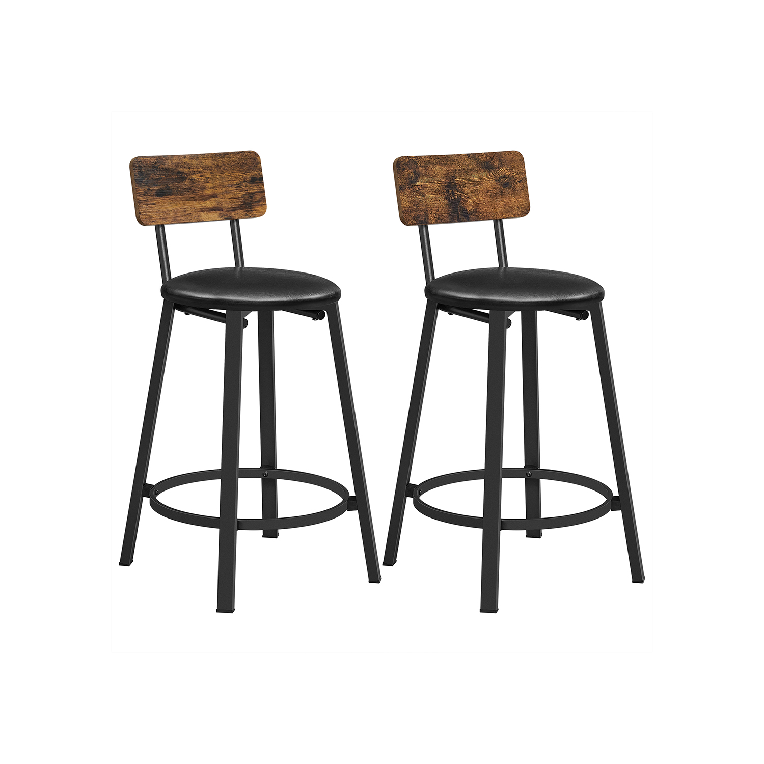 Set of 2 Upholstered Bar Stools