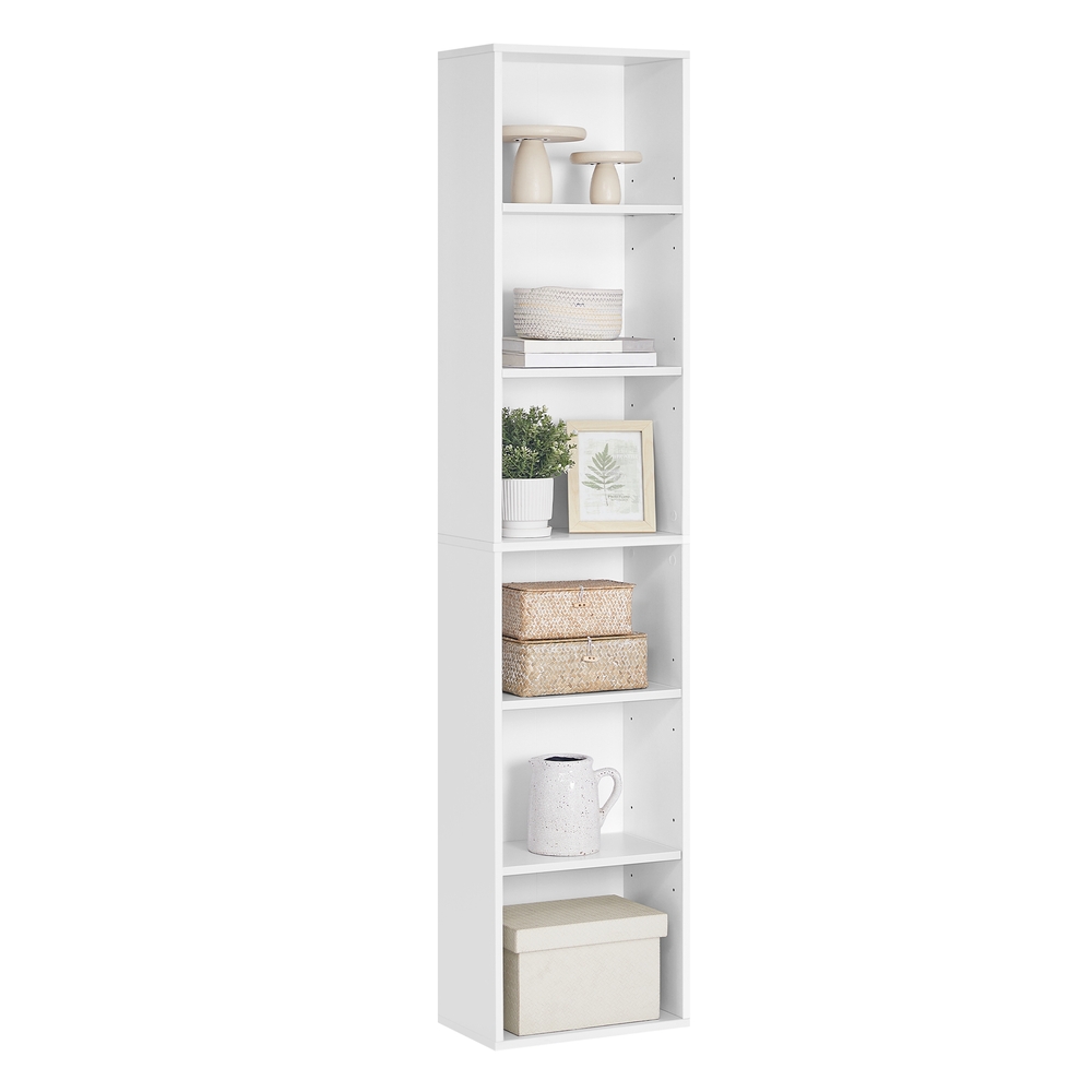 24 x 40 x 178.5 cm Bookcase with 6 Shelves Cloud White