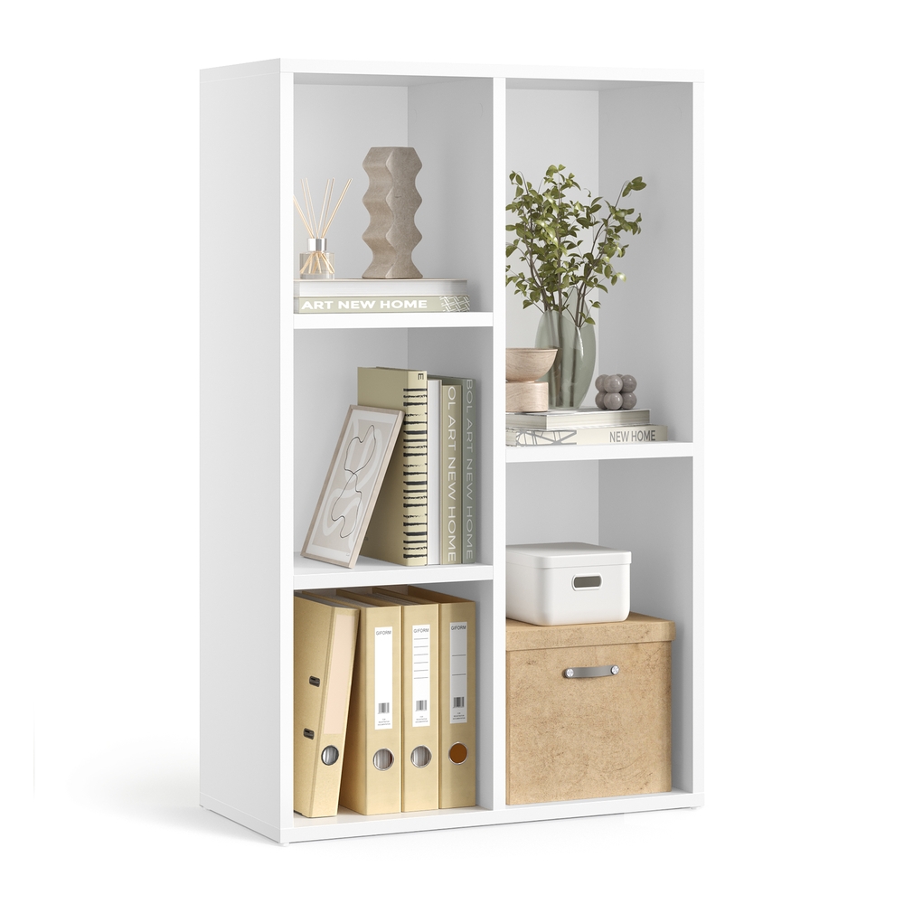 White 5-Grid Bookcase