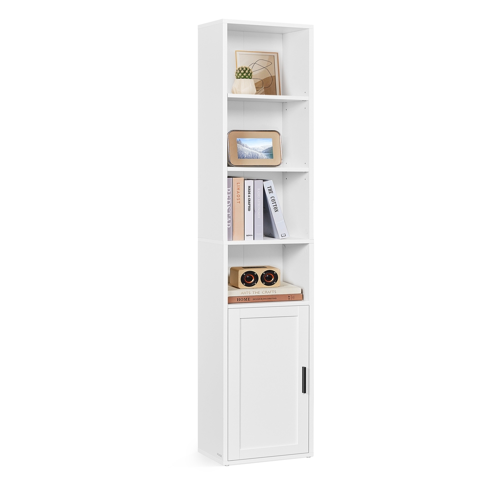 Tall Wooden Bookcase with Door Cloud White Tall Wooden Bookcase with Door Cloud White