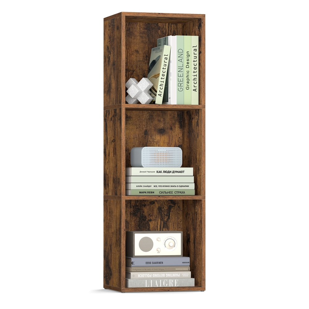 3-Tier cube bookshelf with open shelves