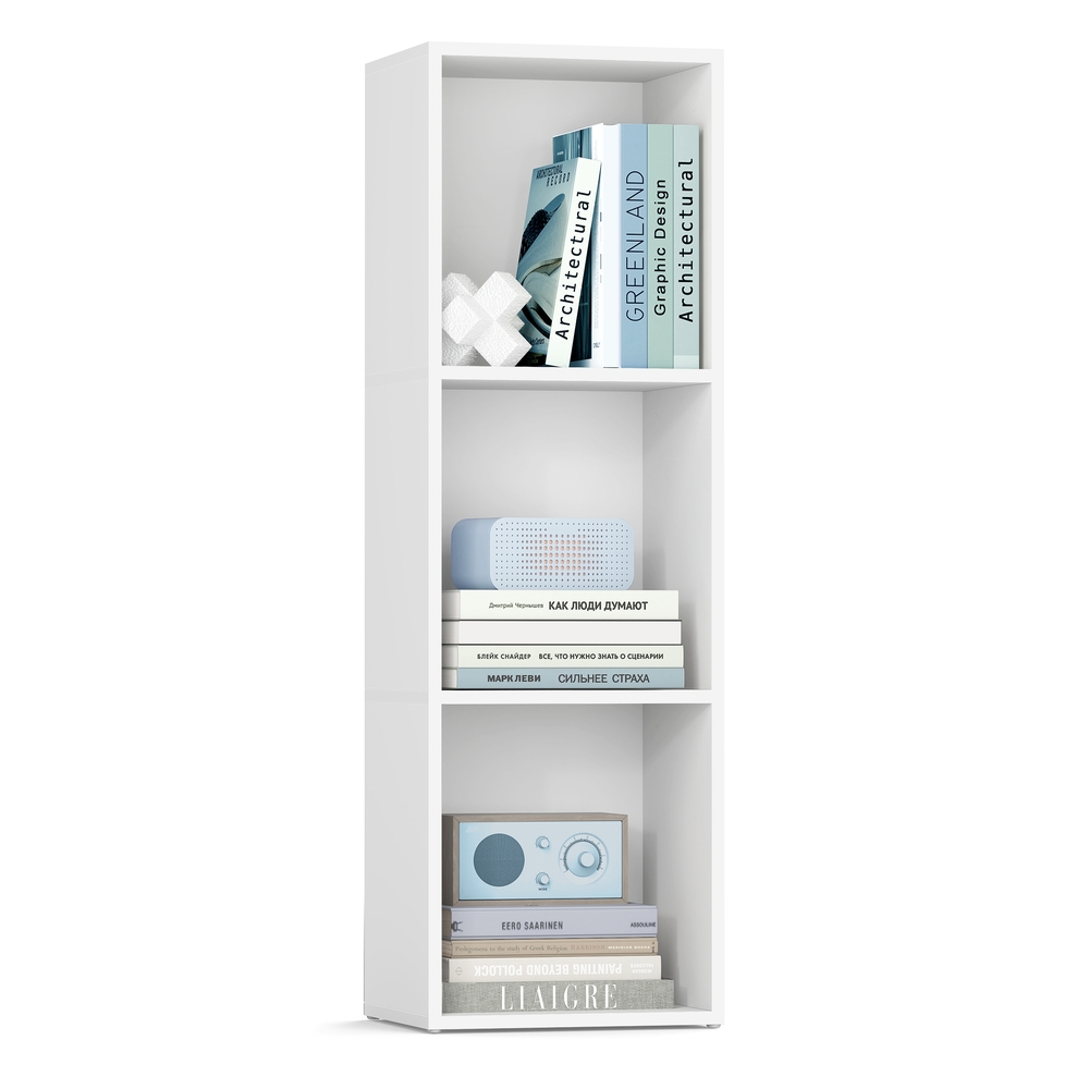 3-Tier cube bookshelf with open shelves