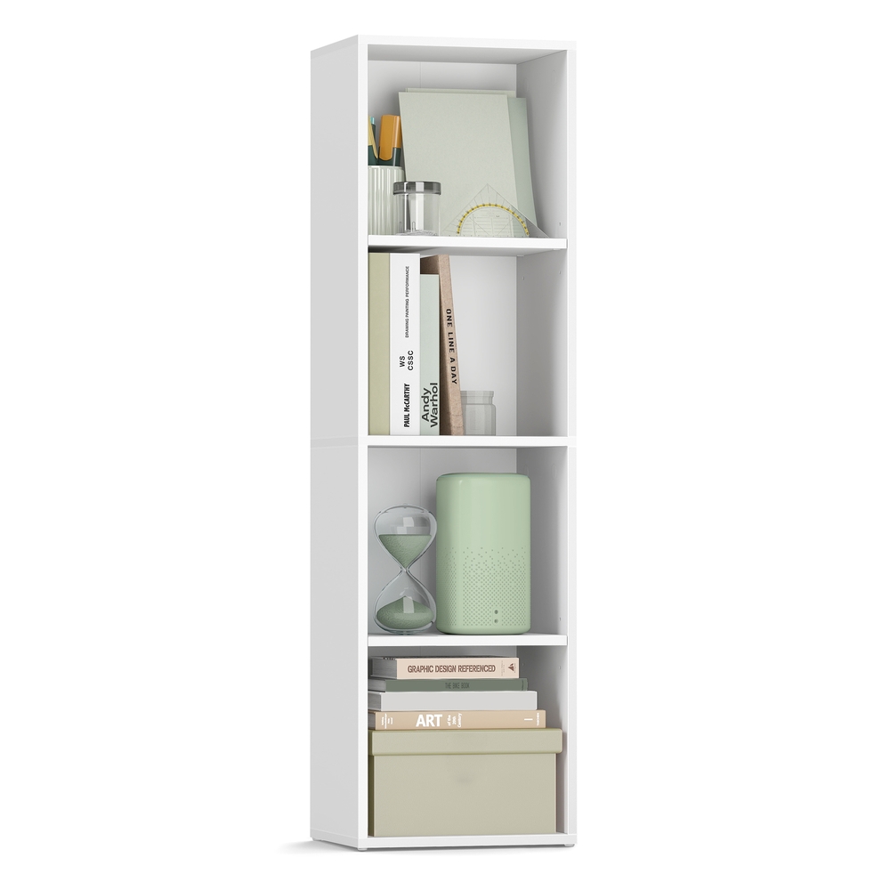 4-Tier cube bookshelf with open shelves