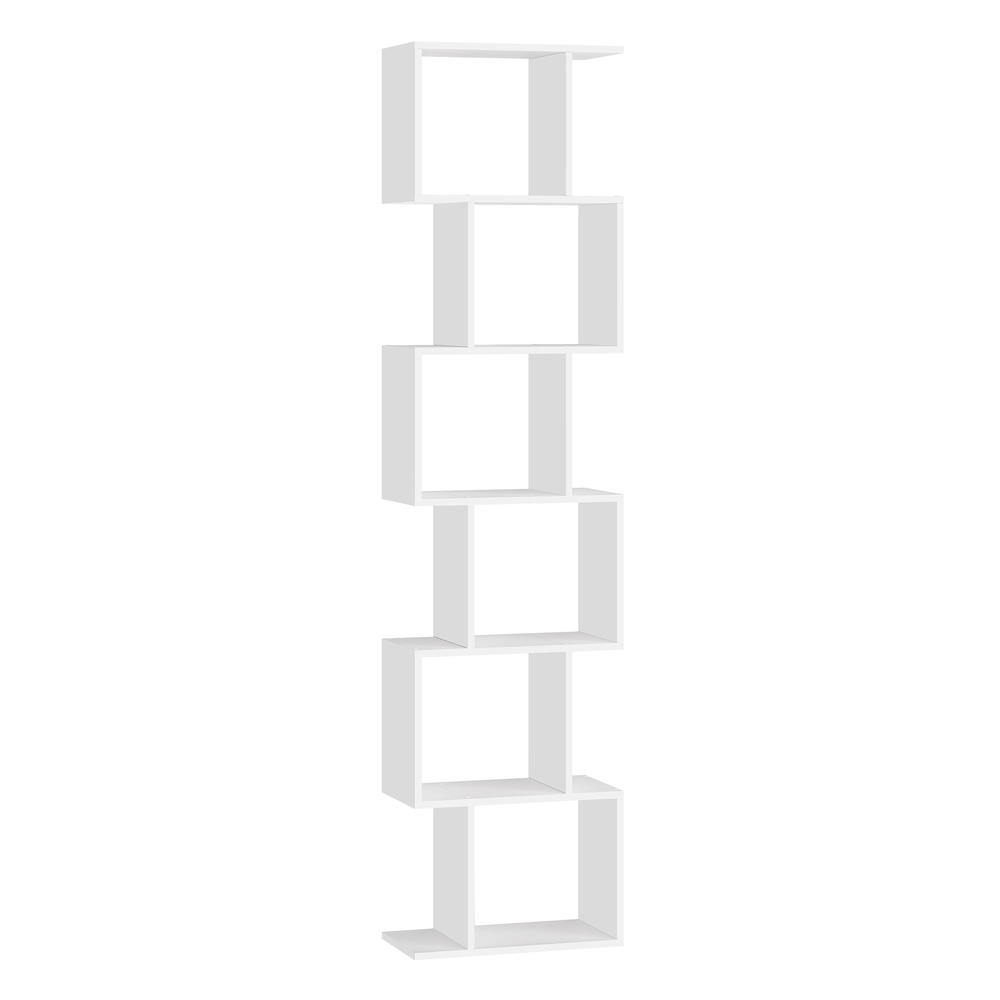 Bookshelf with cube shelves and room divider storage