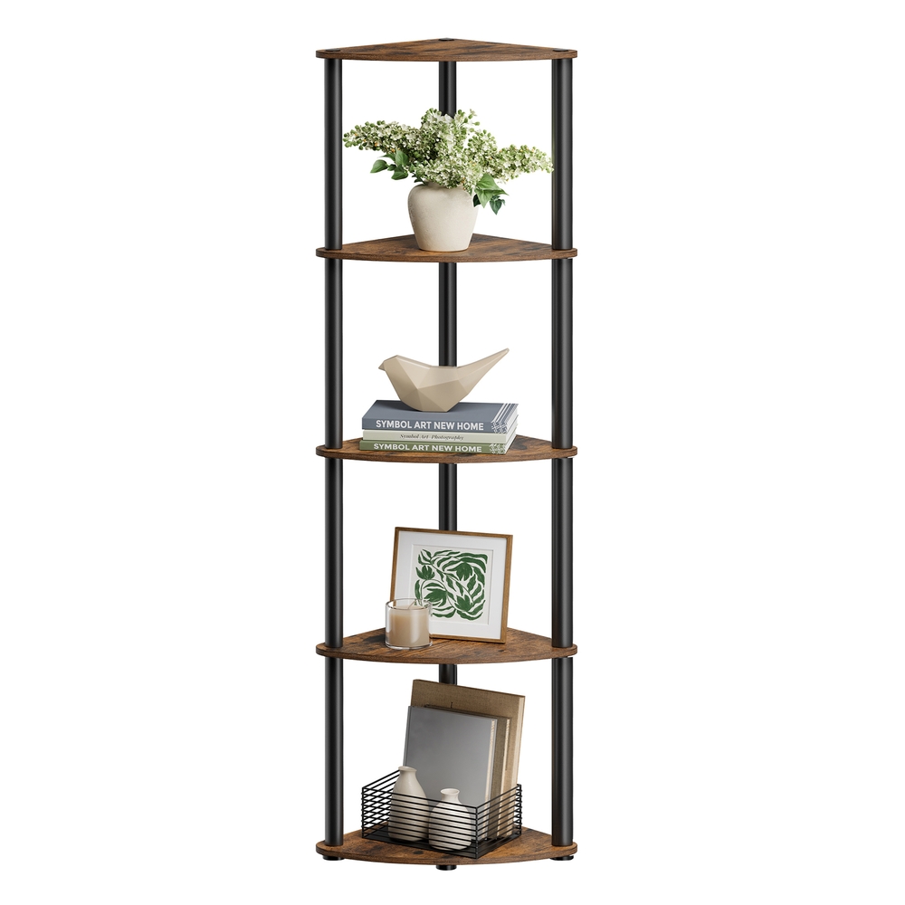 5-Tier Corner Shelf 38.3 x 27 x 139 cm Toolless Assembly