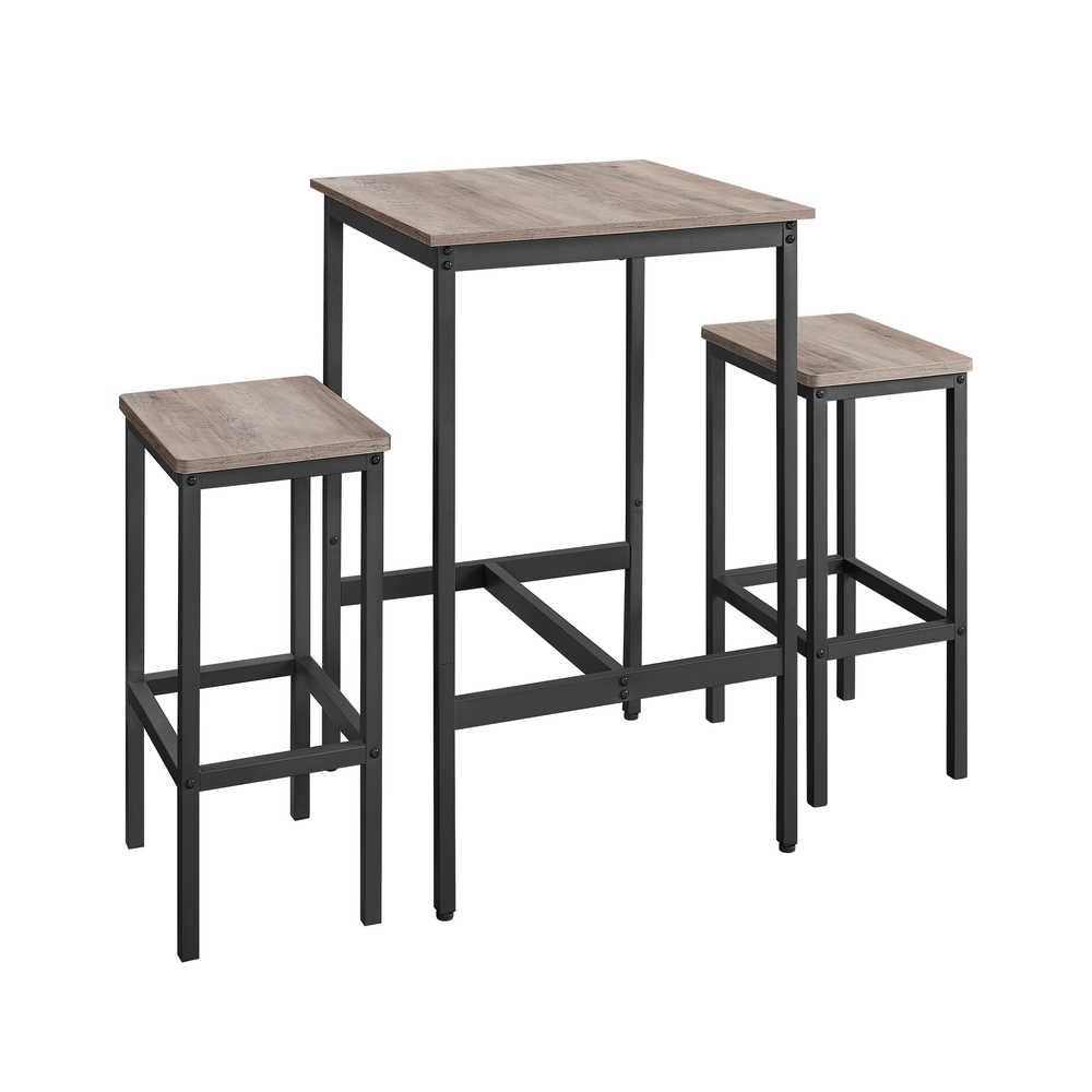 Bar Table and Chairs Set Heather Greige and Ink Black Bar Table and Chairs Set Heather Greige and Ink Black