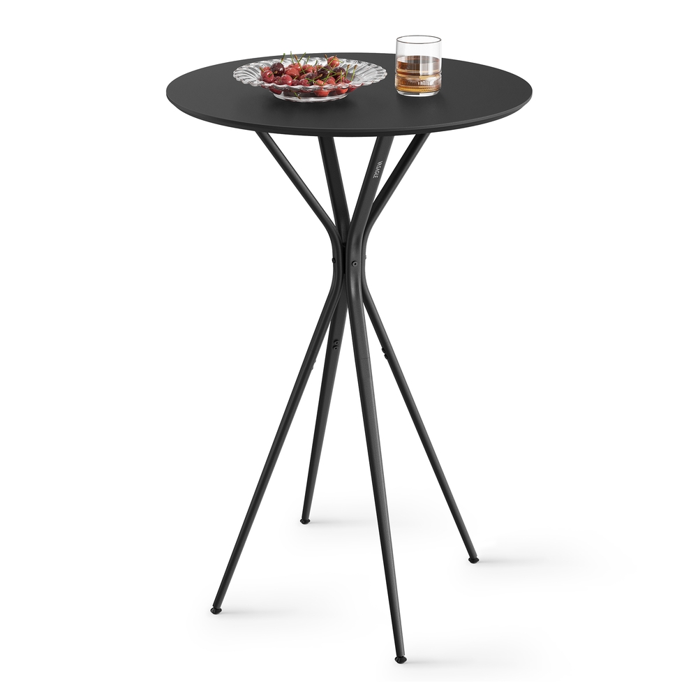 Round Cocktail Table Ink Black and Matte Black