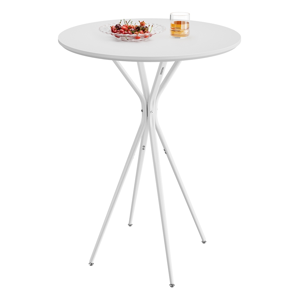 Round Cocktail Table Cloud White and Matte White